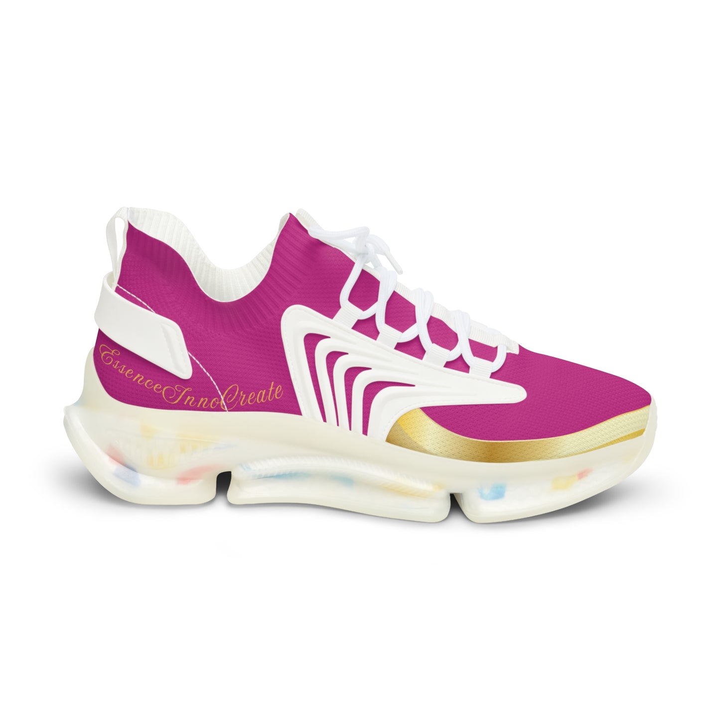 EssenceInnoCreate Dark Pink | Men’s White Trim Mesh Sneakers