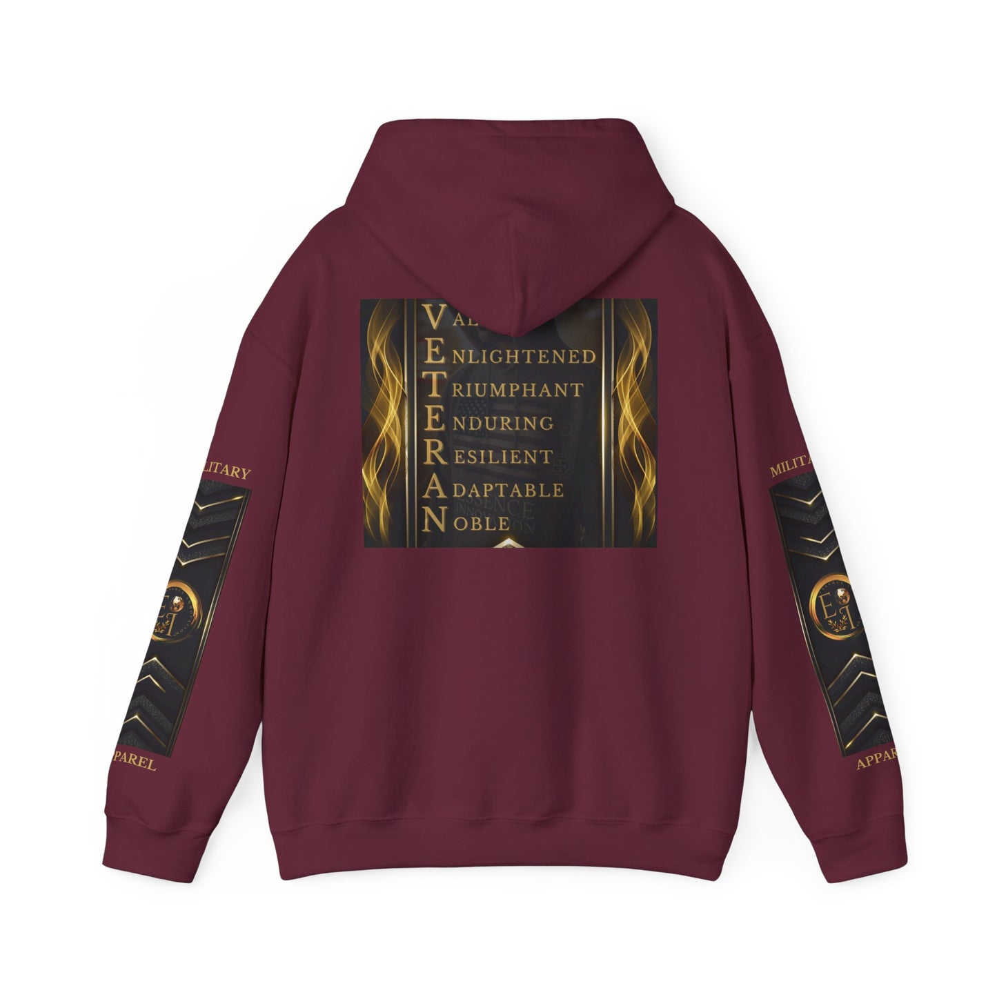 Veteran Qualities Warrior Five | Maroon Hoodie | Military & Service Tribute