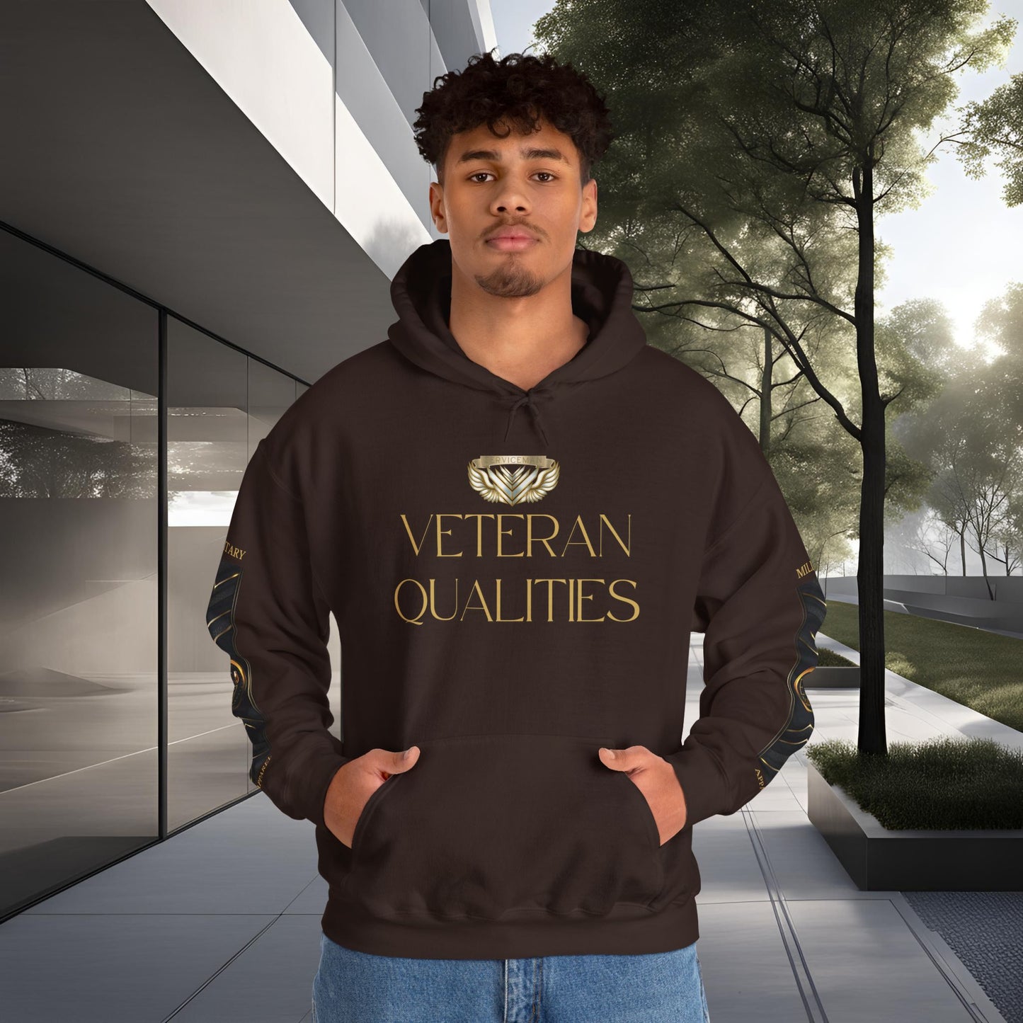 Veteran Qualities Serviceman Six | DC Chocolate Hoodie | Military & Service Tribute