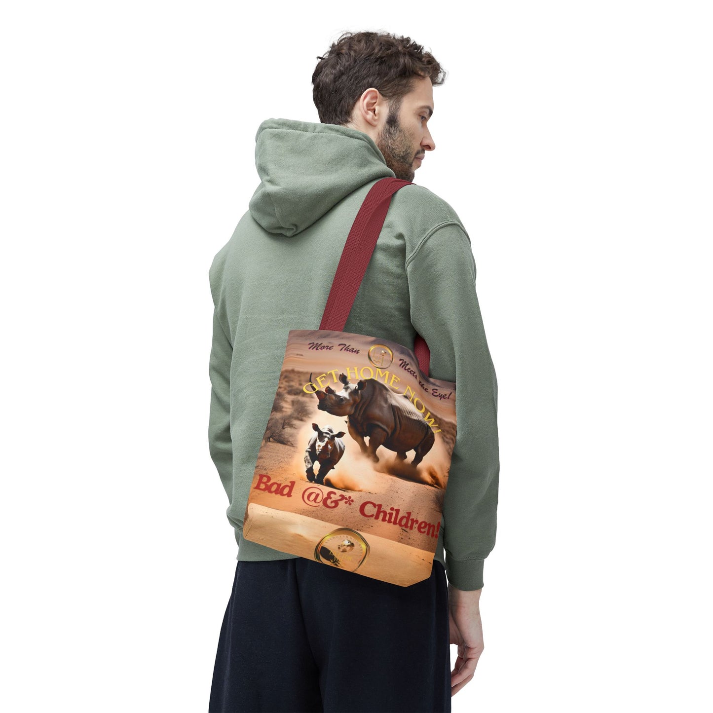Humorous Rhino Tote Bag - Perfect for Parents, Kid's Activities, Gifts for Moms and Dads, Playdates, Back to School!