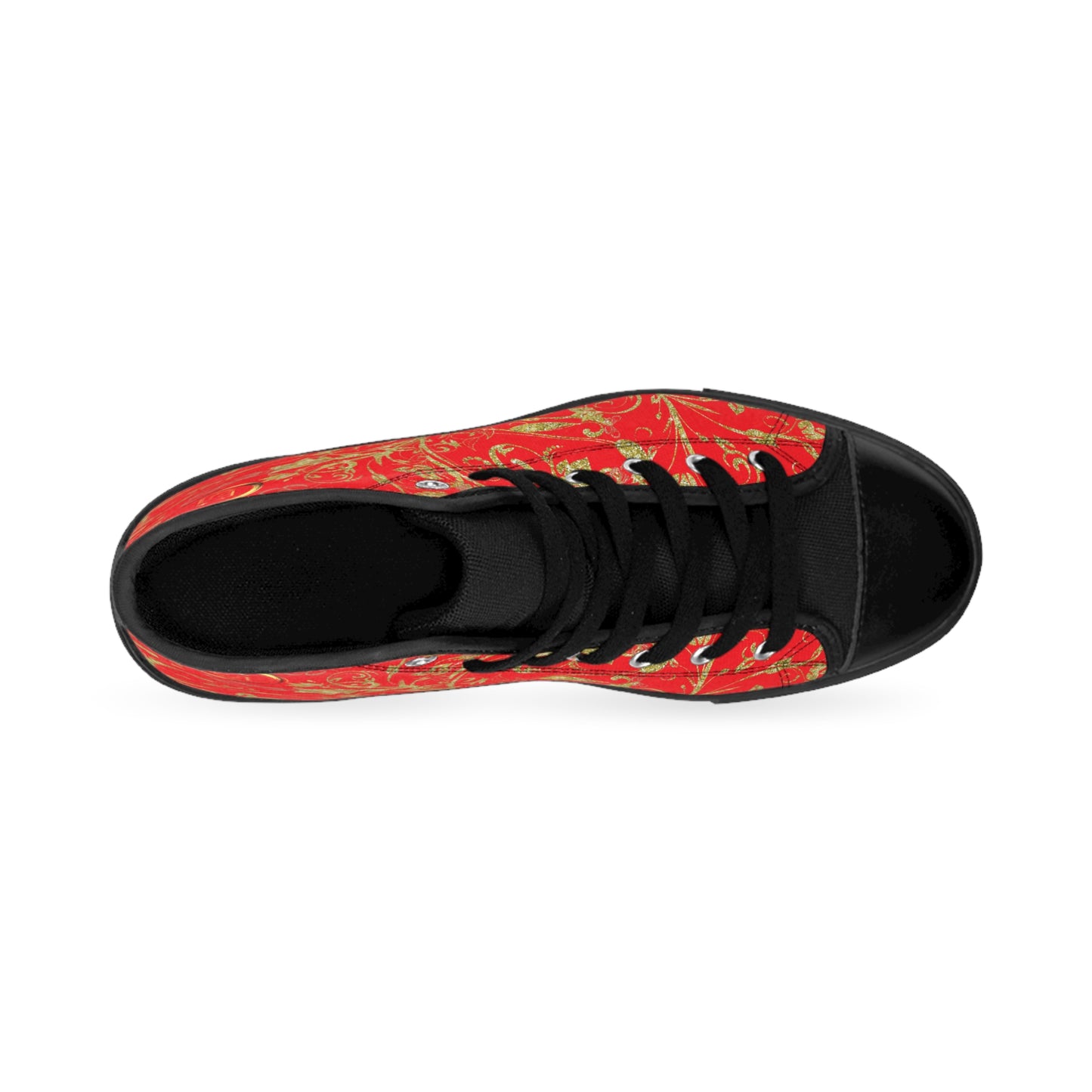 Bohemian Butterfly | Red | Black Sole HighTop Sneakers