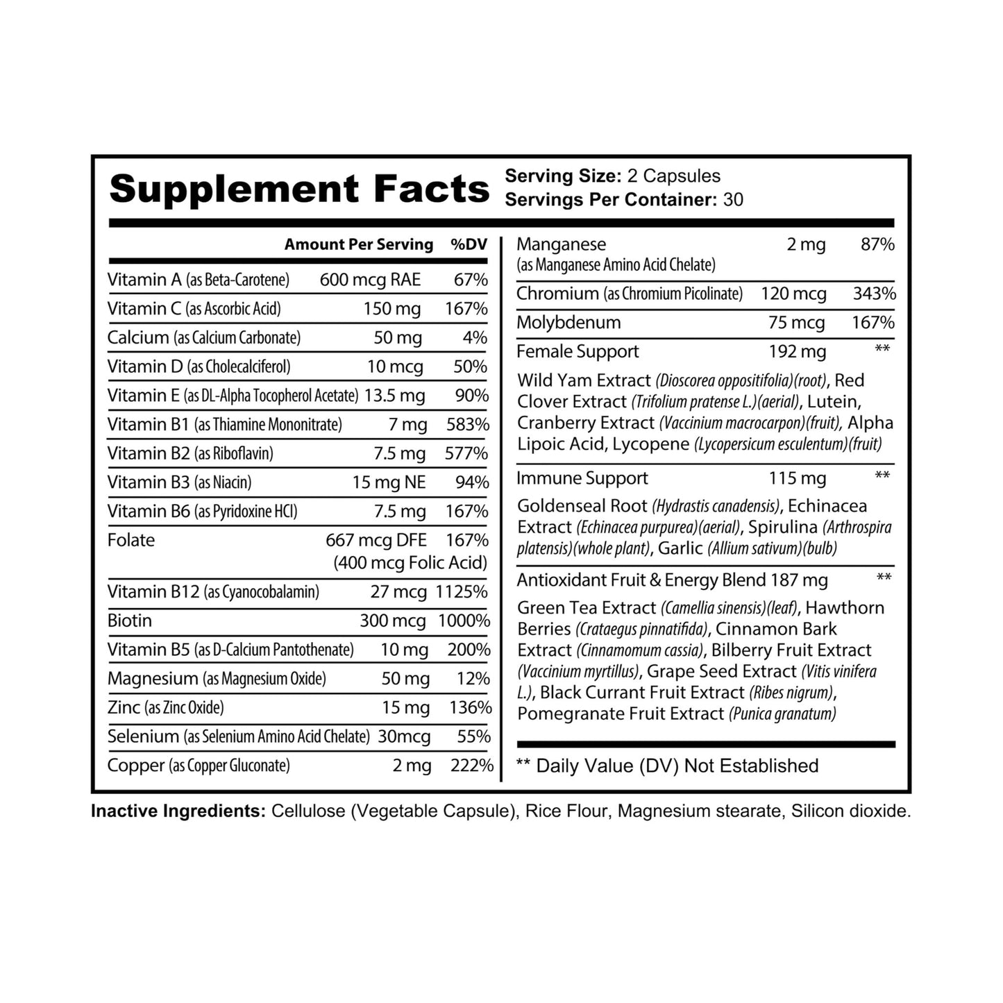 EI Multivitamin for Women | Comprehensive Health Support | 60 Capsules