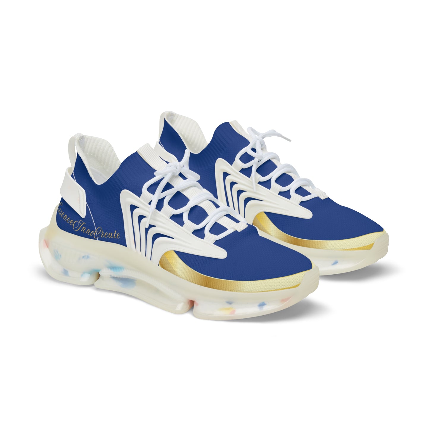 EssenceInnoCreate Dark Blue | Men’s White Trim Mesh Sneakers