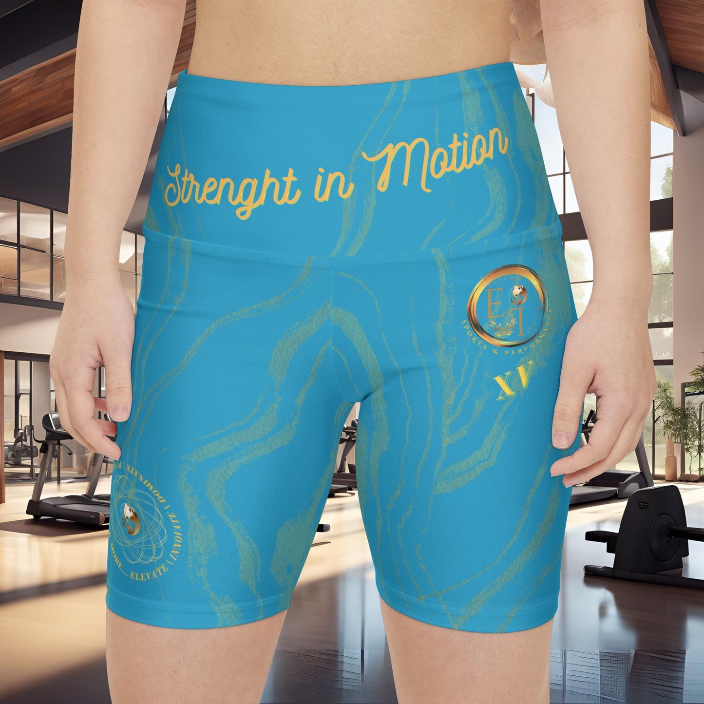 Seek More WSS XV | EI Sports Workout Shorts Striped | Turquoise