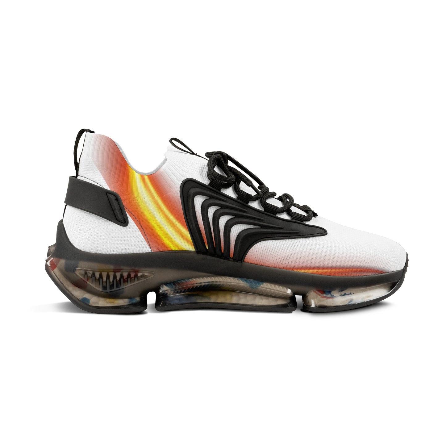 White Trendsetter Flame Black | Men’s Performance Sneakers | Black Sole