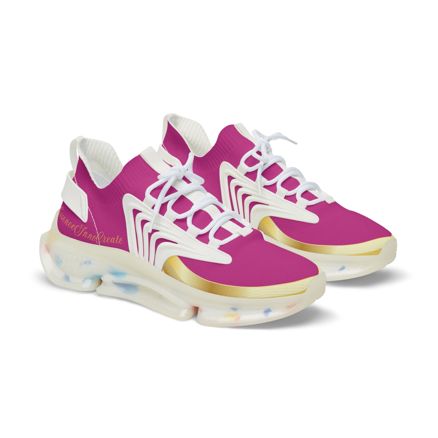 EssenceInnoCreate Dark Pink | Men’s White Trim Mesh Sneakers