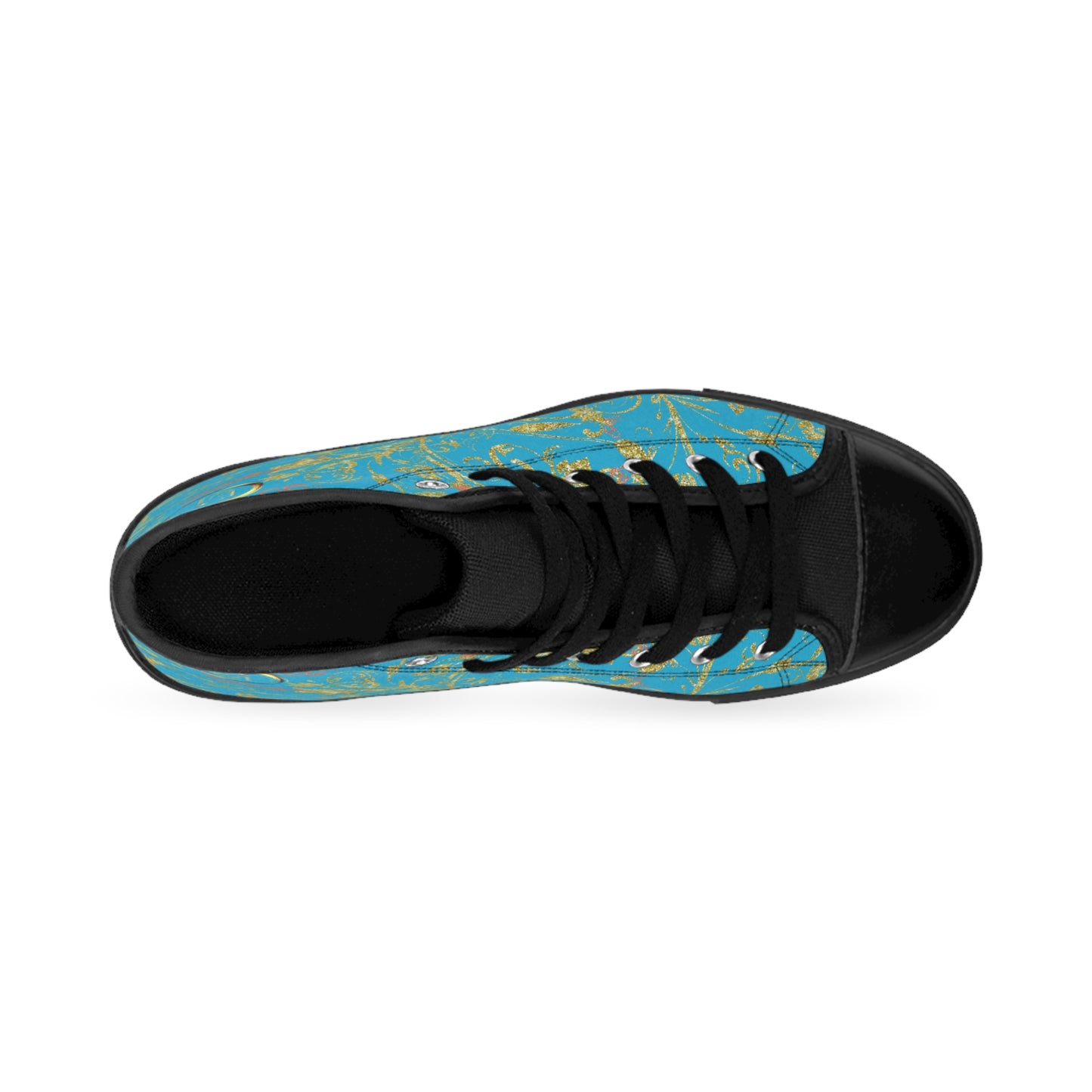 Bohemian Butterfly | Turquoise | Black Sole HighTop Sneakers