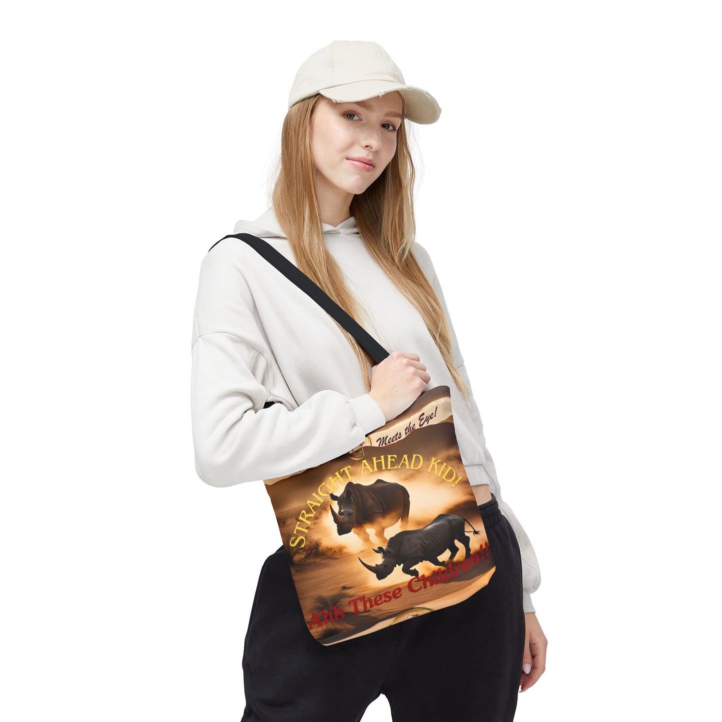 Wildlife Tote Bag, Straight Ahead Kid Tote, Eco-Friendly Rhinos Bag, Animal Lover Gift, Adventure Shopping Bag, Unique Canvas Accessory