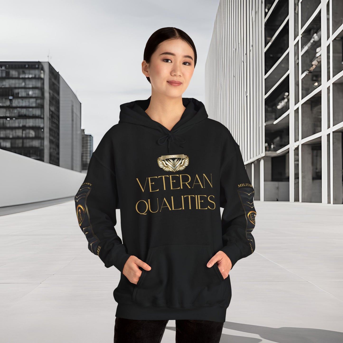 Veteran Qualities Serviceman One | Black Hoodie | Honor & Commitment
