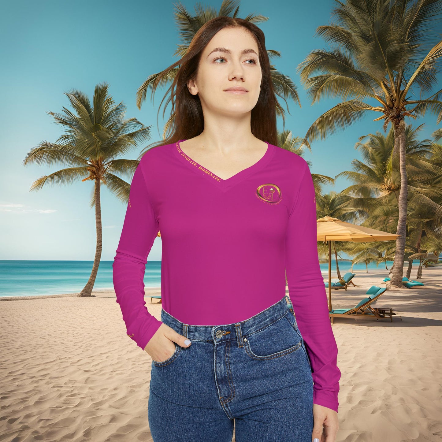 Seek More Performance XVIII | EI Sports LS V-Neck | Pink