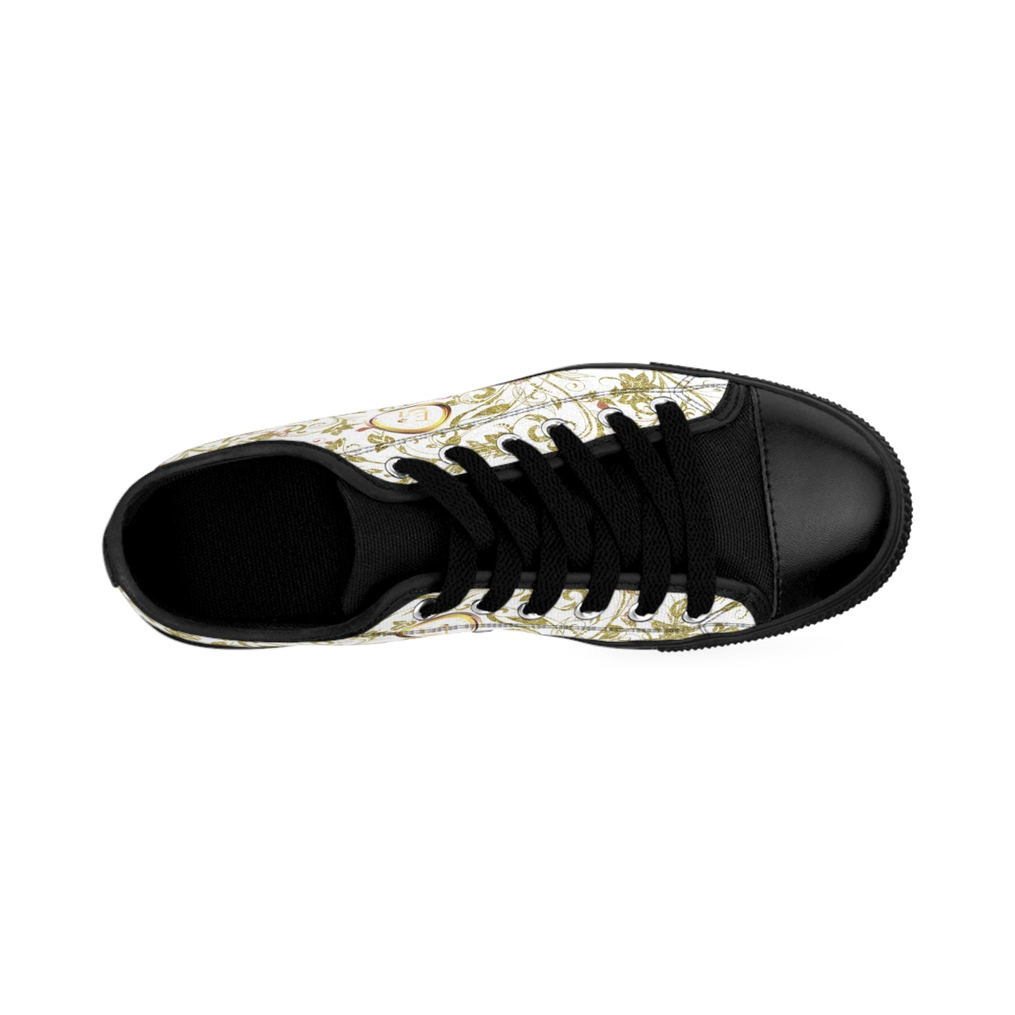 Bohemian Butterfly | White | Black Sole LowTop Sneakers