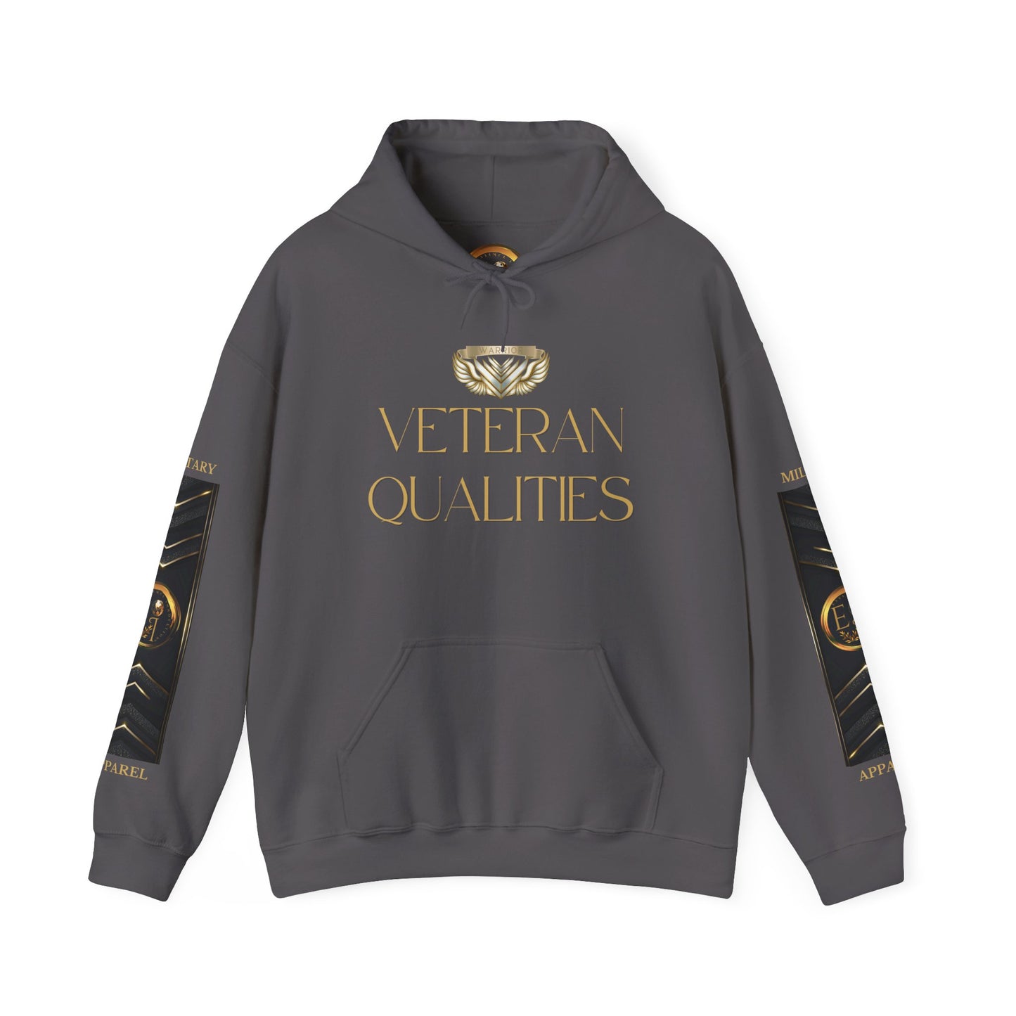 Veteran Qualities Warrior Two | Charcoal Hoodie | Military & Service Tribute