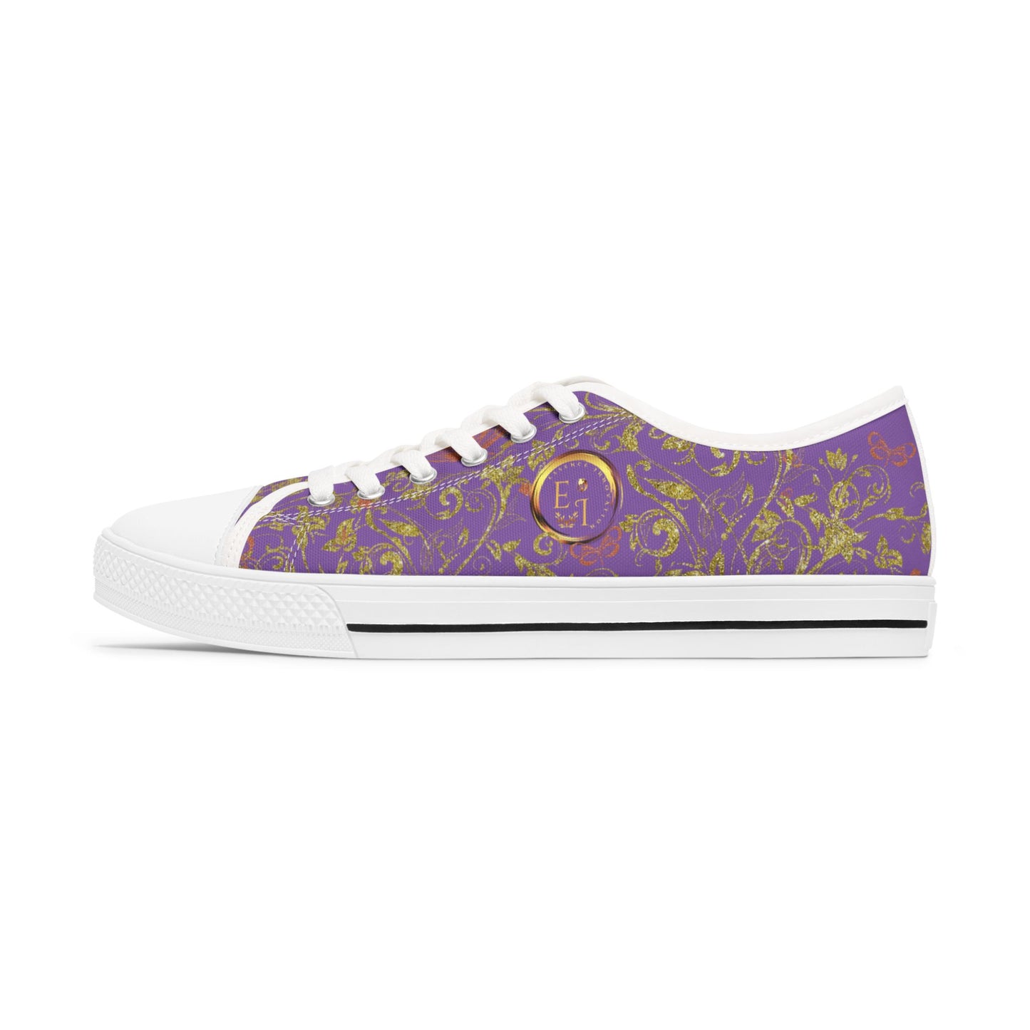 Ladies Bohemian Butterfly | Light Purple | White Sole LowTops