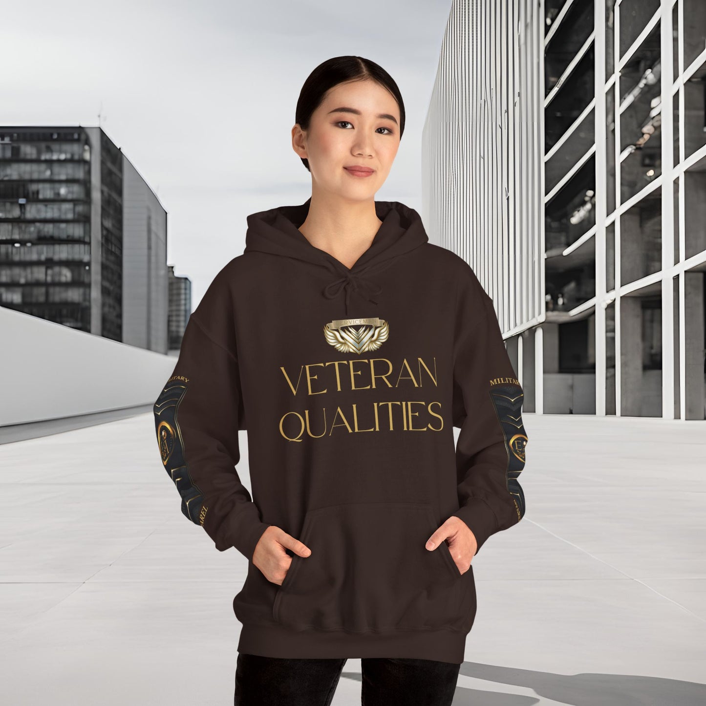Veteran Qualities Serviceman Six | DC Chocolate Hoodie | Military & Service Tribute