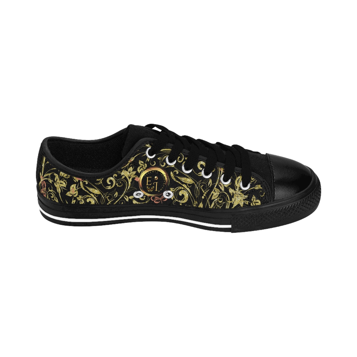 Bohemian Butterfly | Black | Black Sole LowTop Sneakers