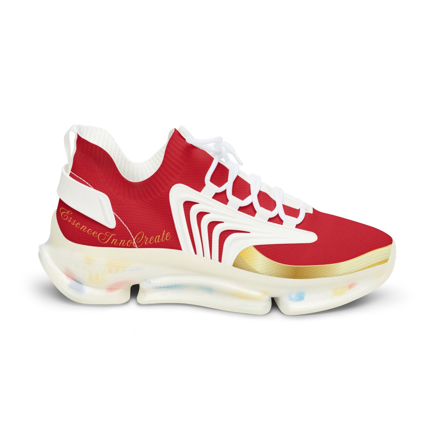EssenceInnoCreate Dark Red | Men’s White Trim Mesh Sneakers