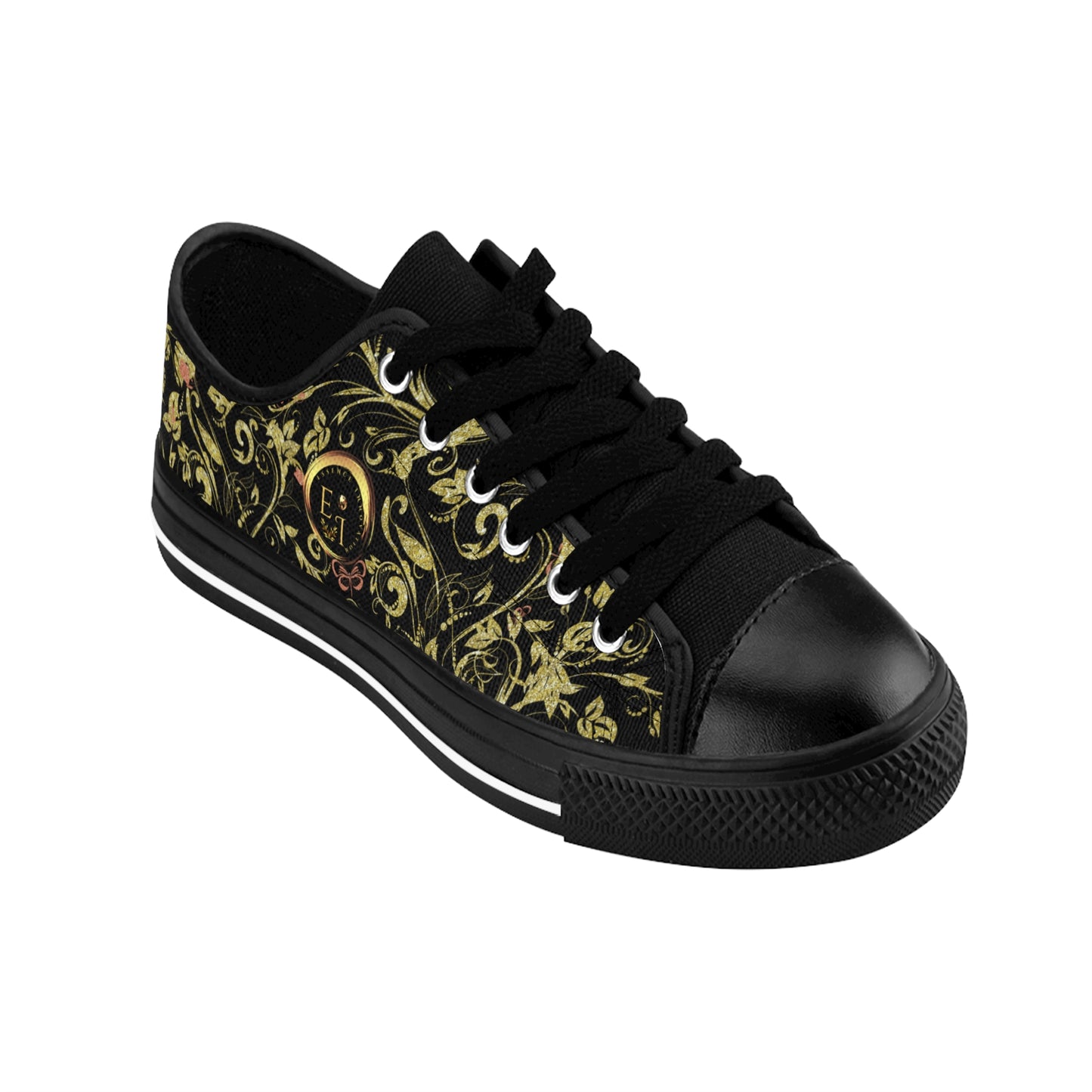 Bohemian Butterfly | Black | Black Sole LowTop Sneakers