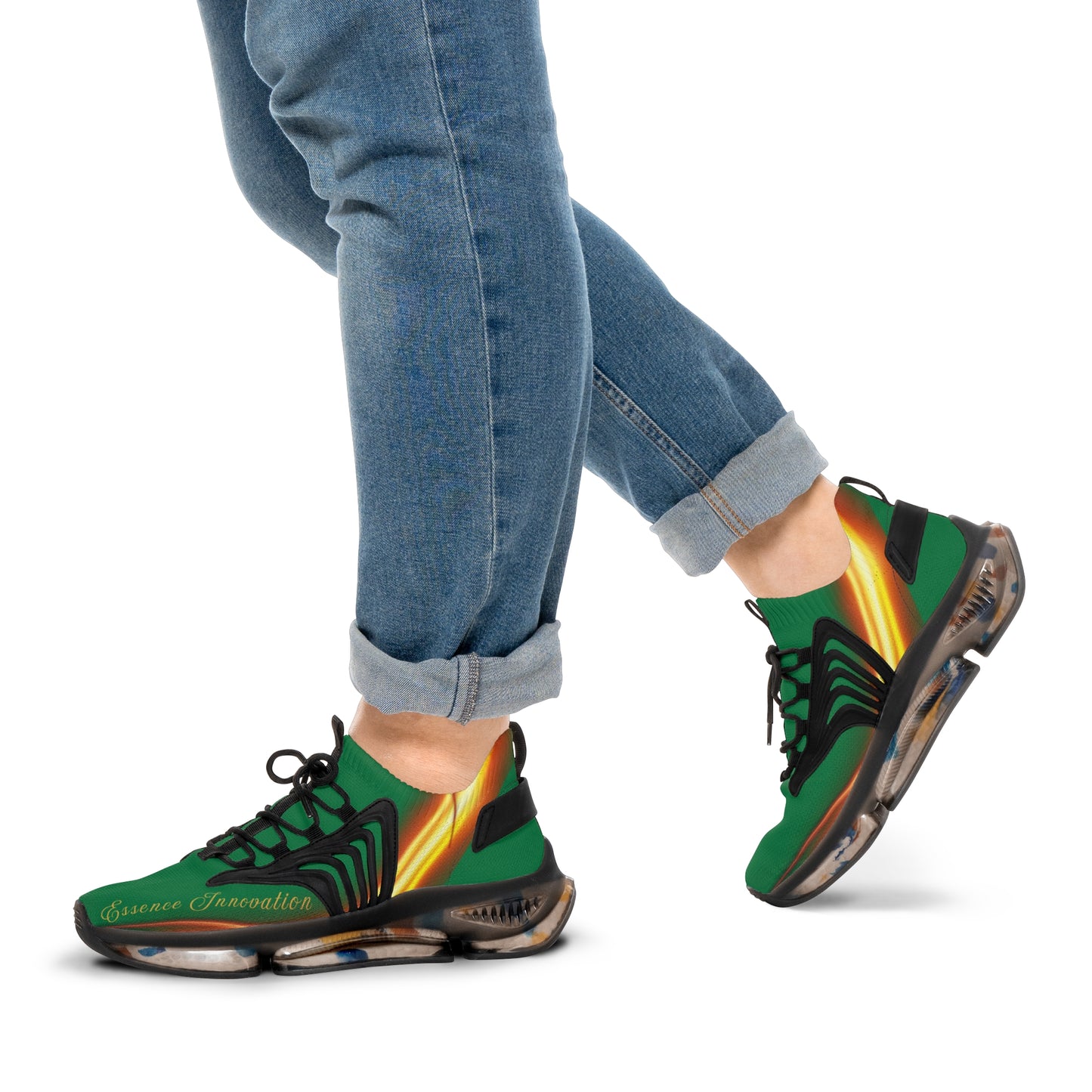 Green Trendsetter Flame Black | Mens Performance Sneakers | Black Sole