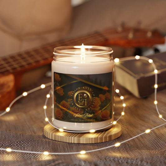 Yellow Rose Velvet Petal | Coconut Cream & Cardamom | Scented Soy Candle | 9oz