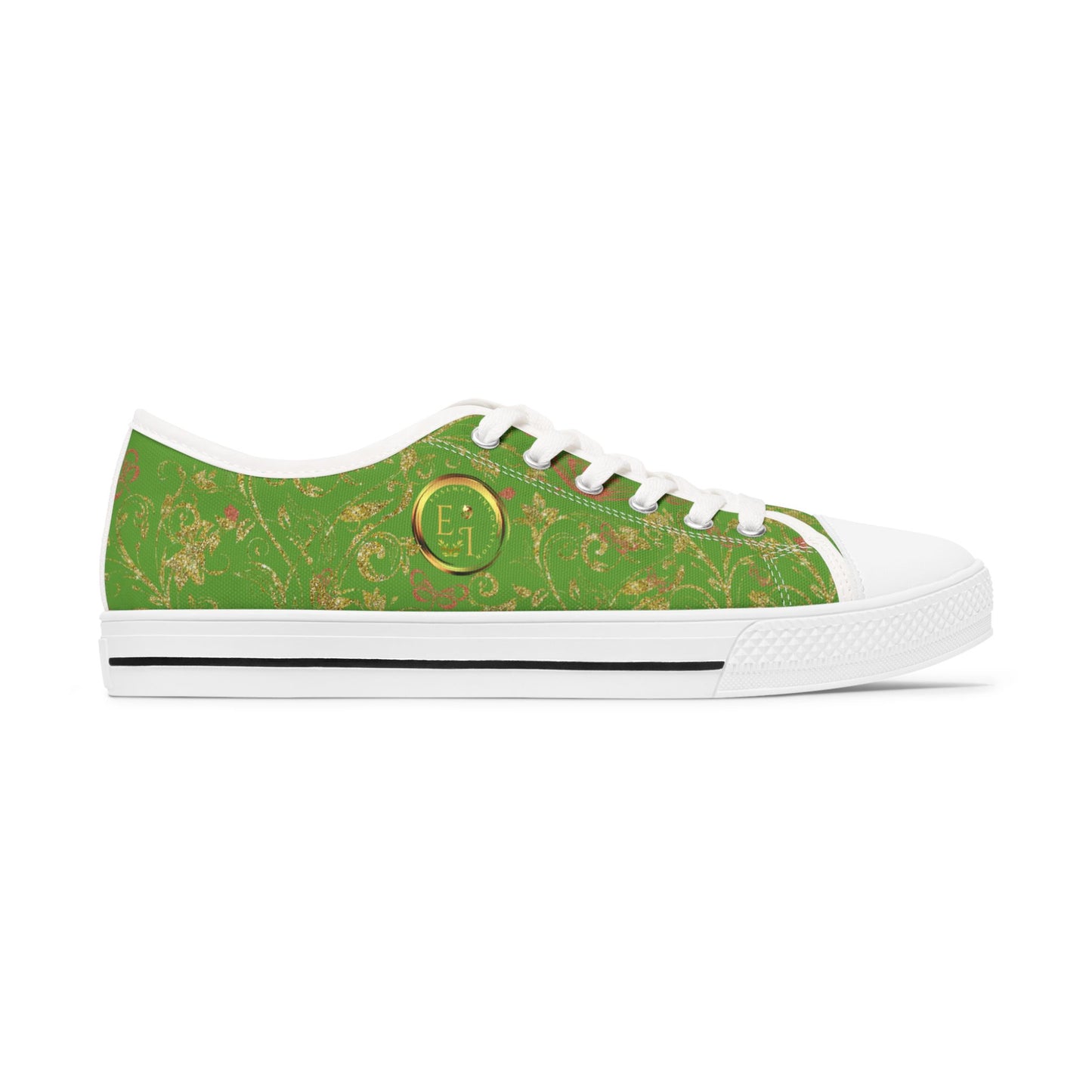 Ladies Bohemian Butterfly | Light Green | White Sole LowTops