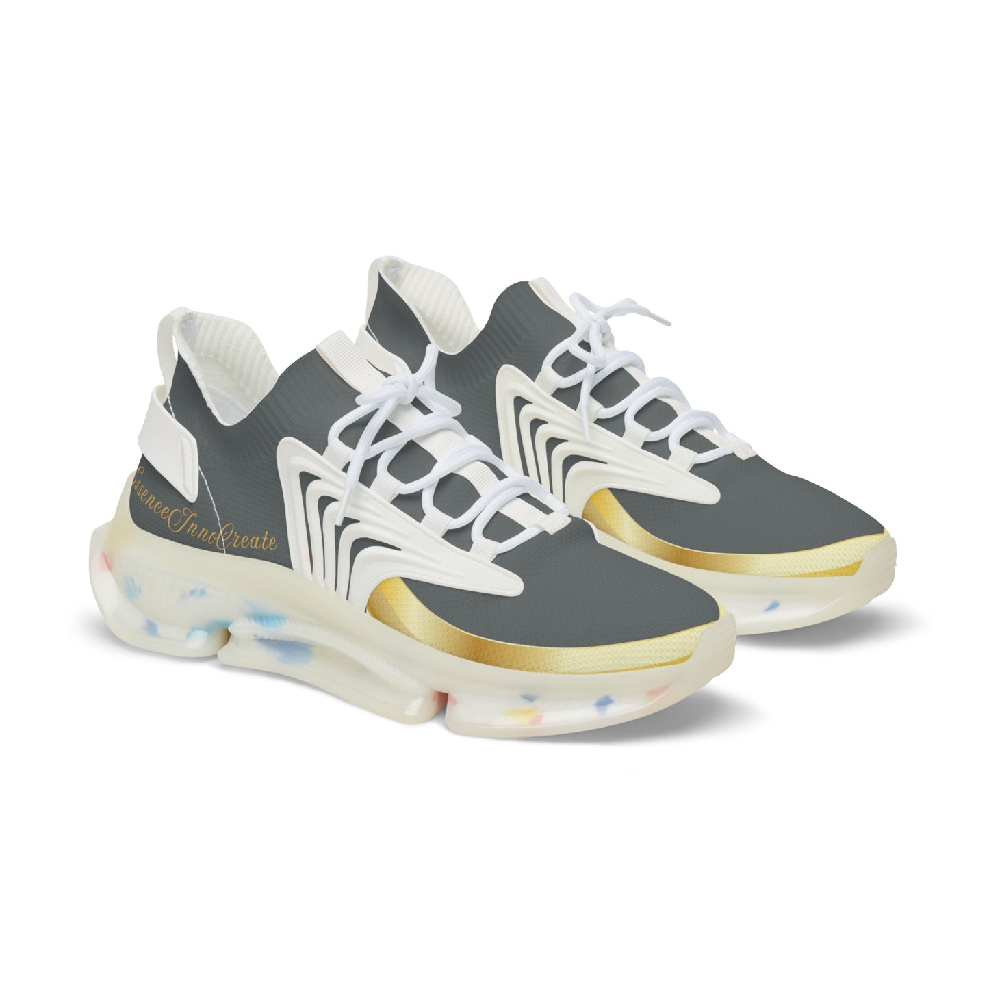 EssenceInnoCreate Dark Grey | Men’s White Trim Mesh Sneakers