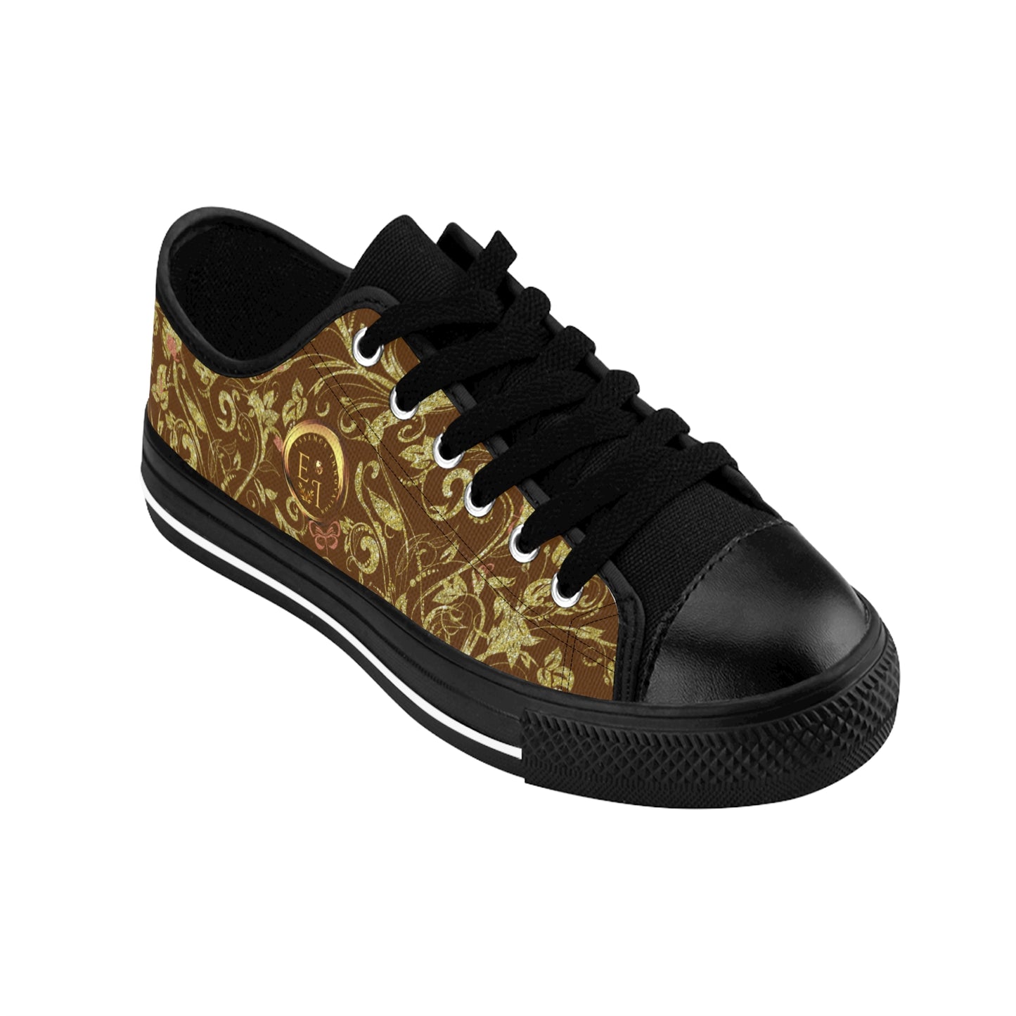 Bohemian Butterfly | Brown | Black Sole LowTop Sneakers