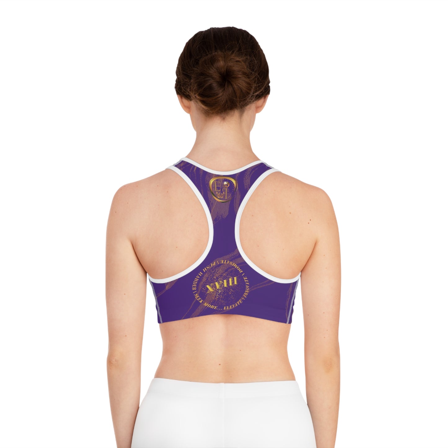 Seek More SBS XVI | EI Sports Bra Stripped | Purple