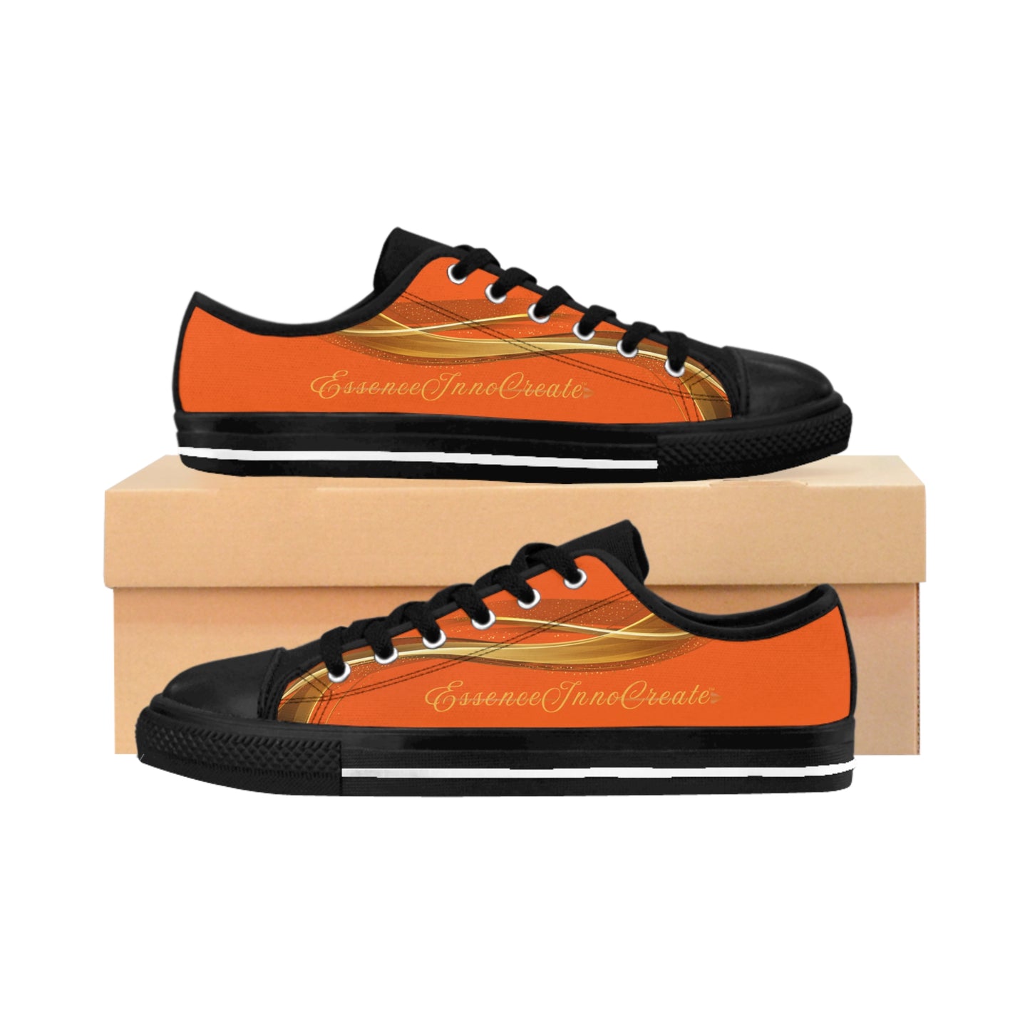 Ladies EssenceInnoCreate Striped | LowTop Sneakers | Orange