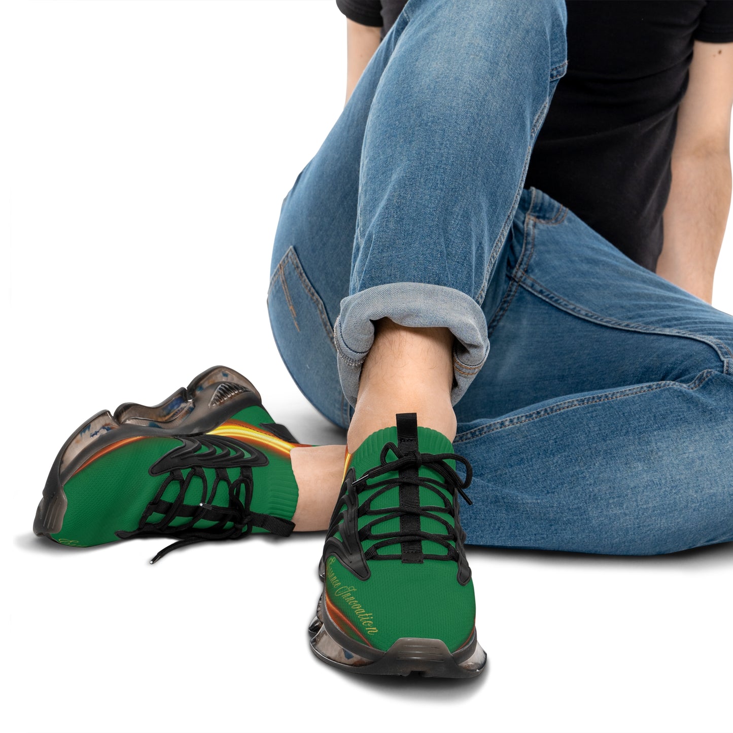 Green Trendsetter Flame Black | Mens Performance Sneakers | Black Sole