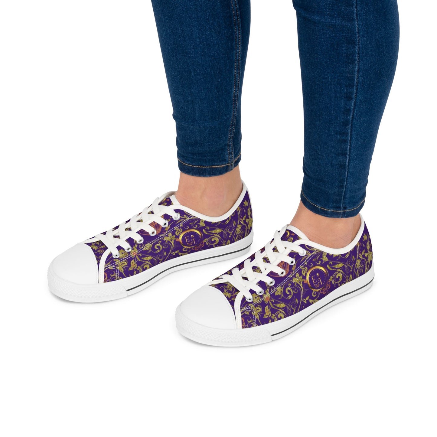 Ladies Bohemian Butterfly | Purple | White Sole LowTops