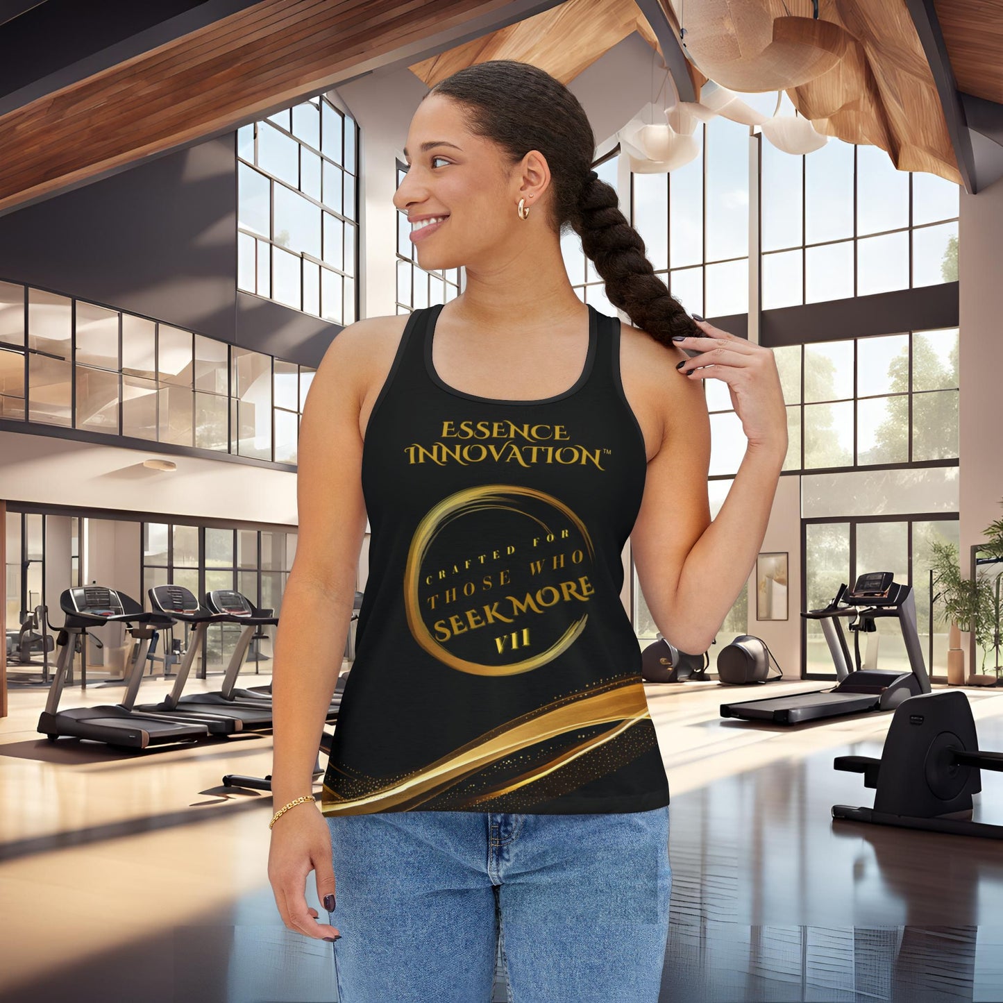 Seek More Luxe~T VII| EI Sports Racerback Tank | Black