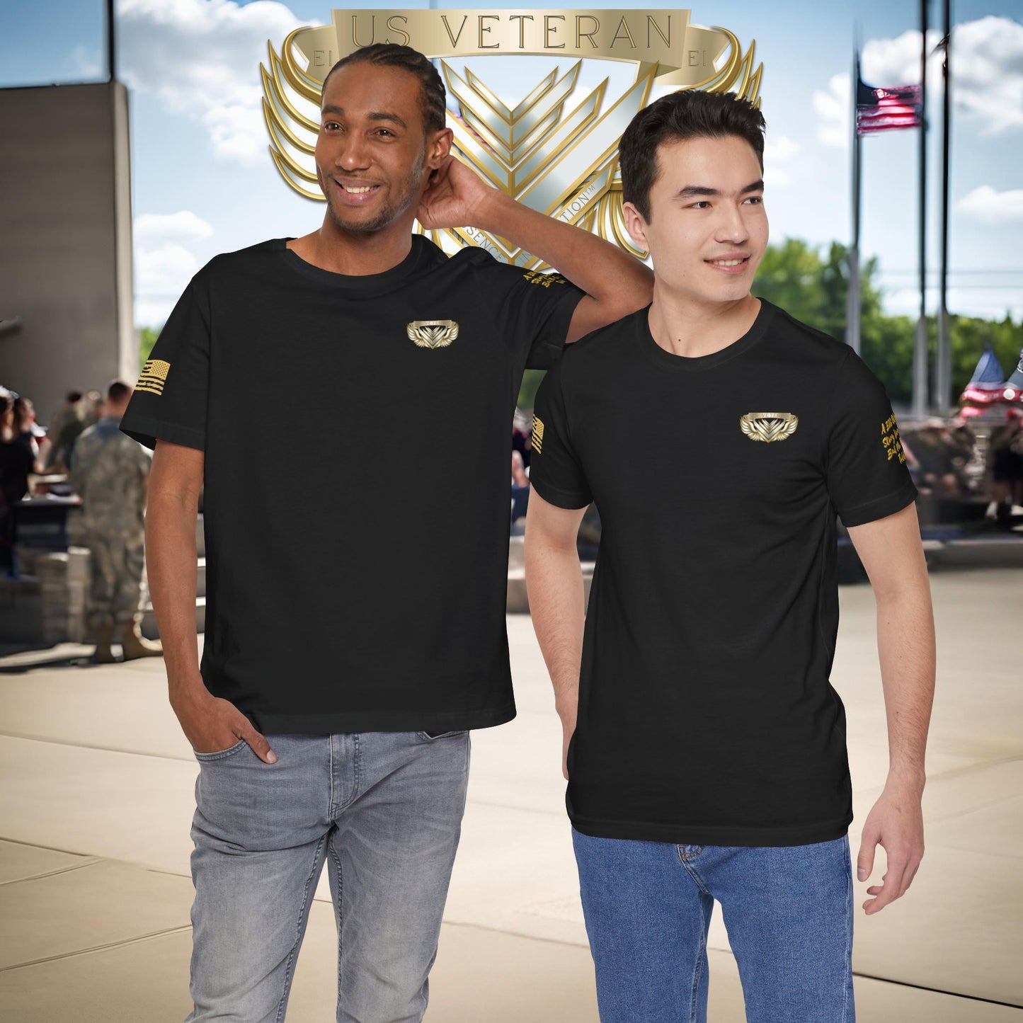 Essence Black Veteran Tee – Patriotic Shirt by Veteran-Owned Brand