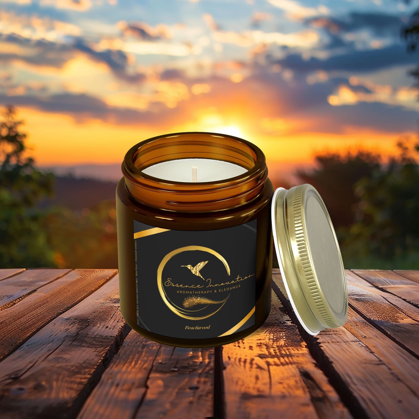 Aura Lux Gold Collection | Beachwood Scented Candle | 4oz, 9oz