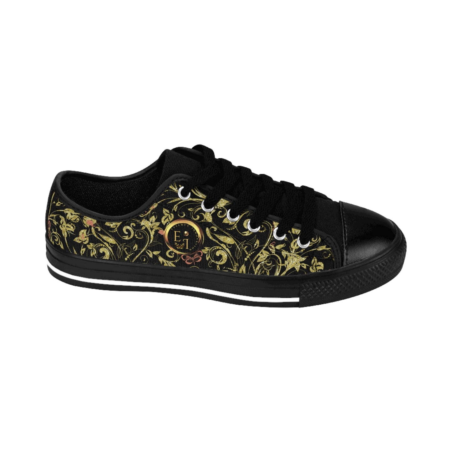 Bohemian Butterfly | Black | Black Sole LowTop Sneakers