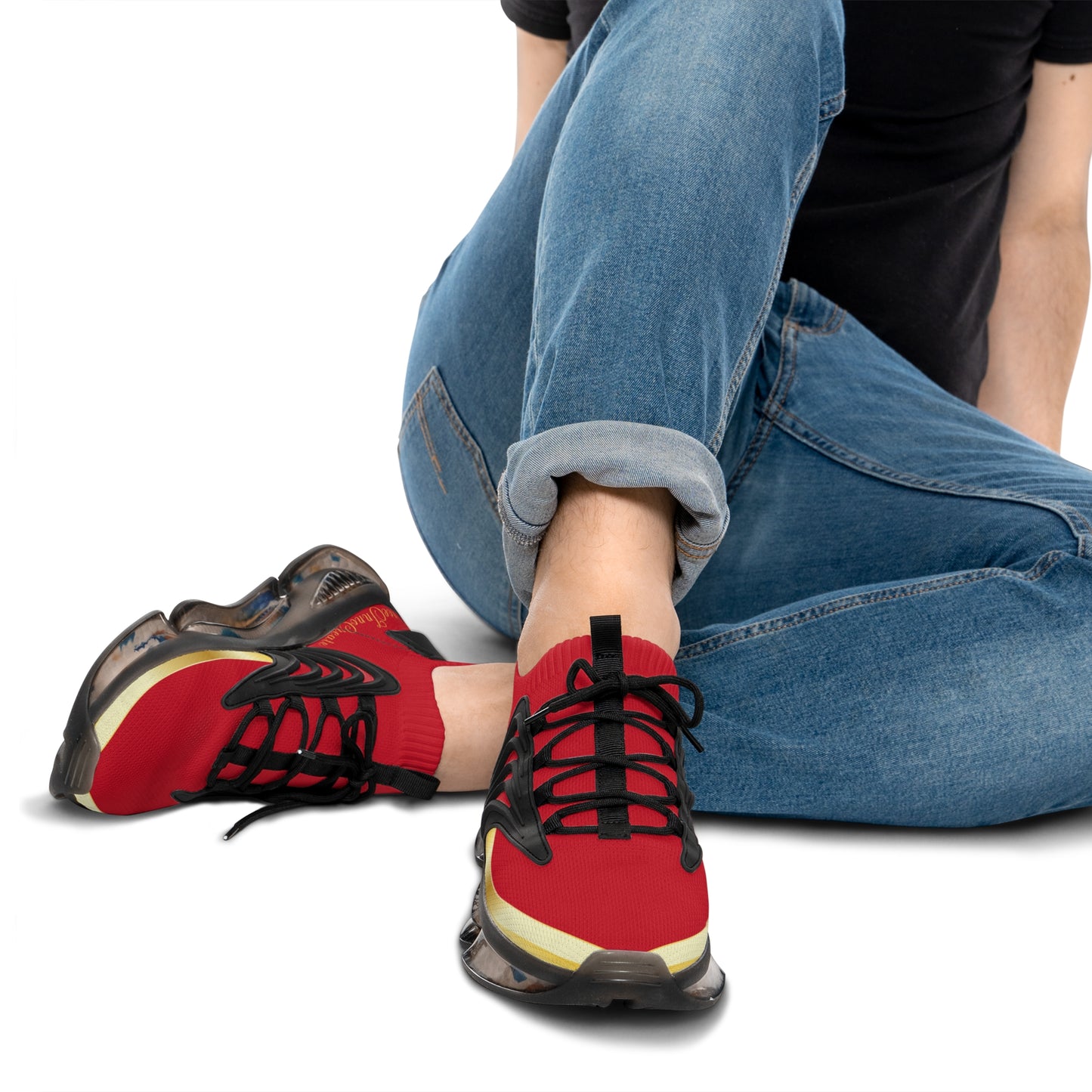 EssenceInnoCreate Dark Red | Men’s Black Trim Mesh Sneakers