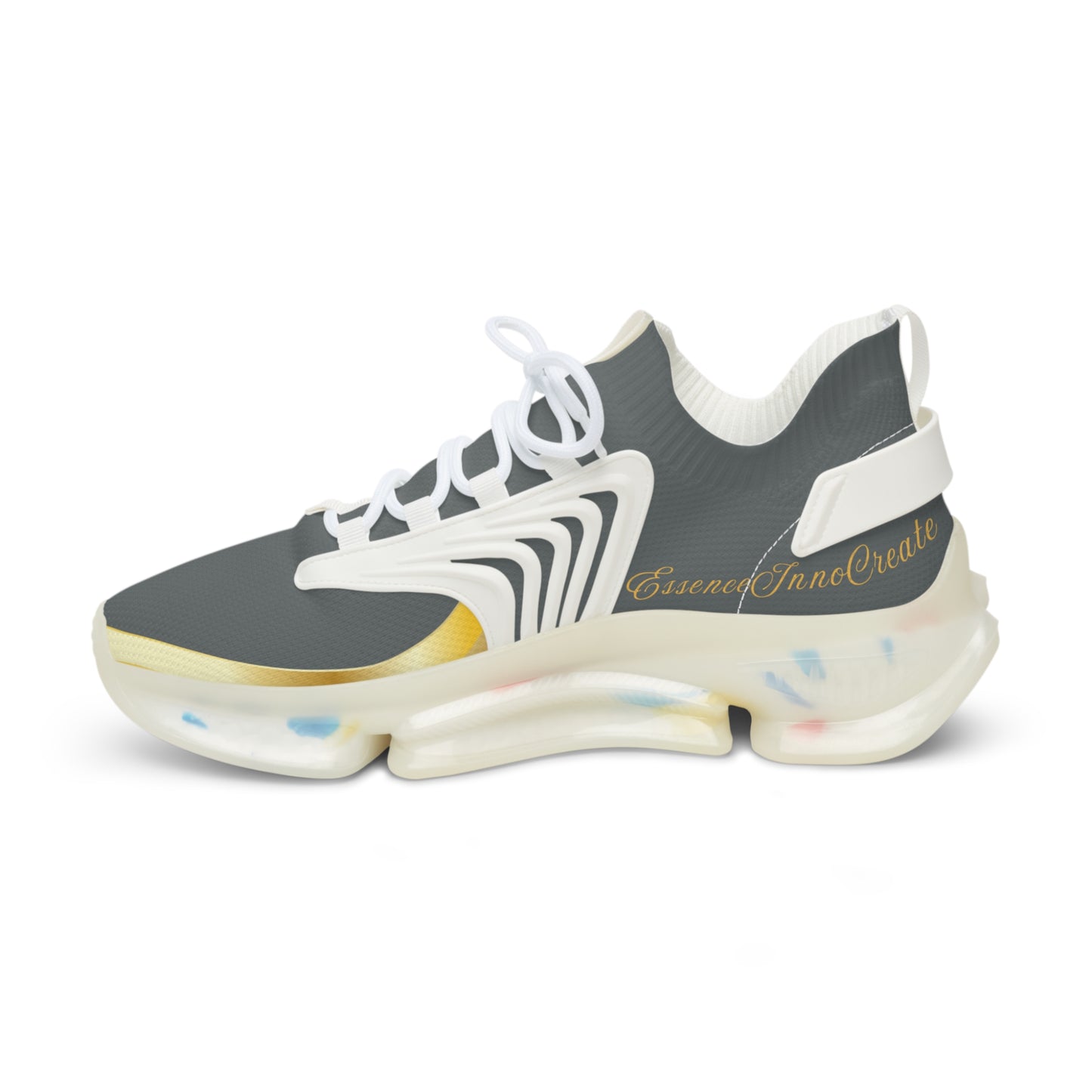 EssenceInnoCreate Dark Grey | Men’s White Trim Mesh Sneakers
