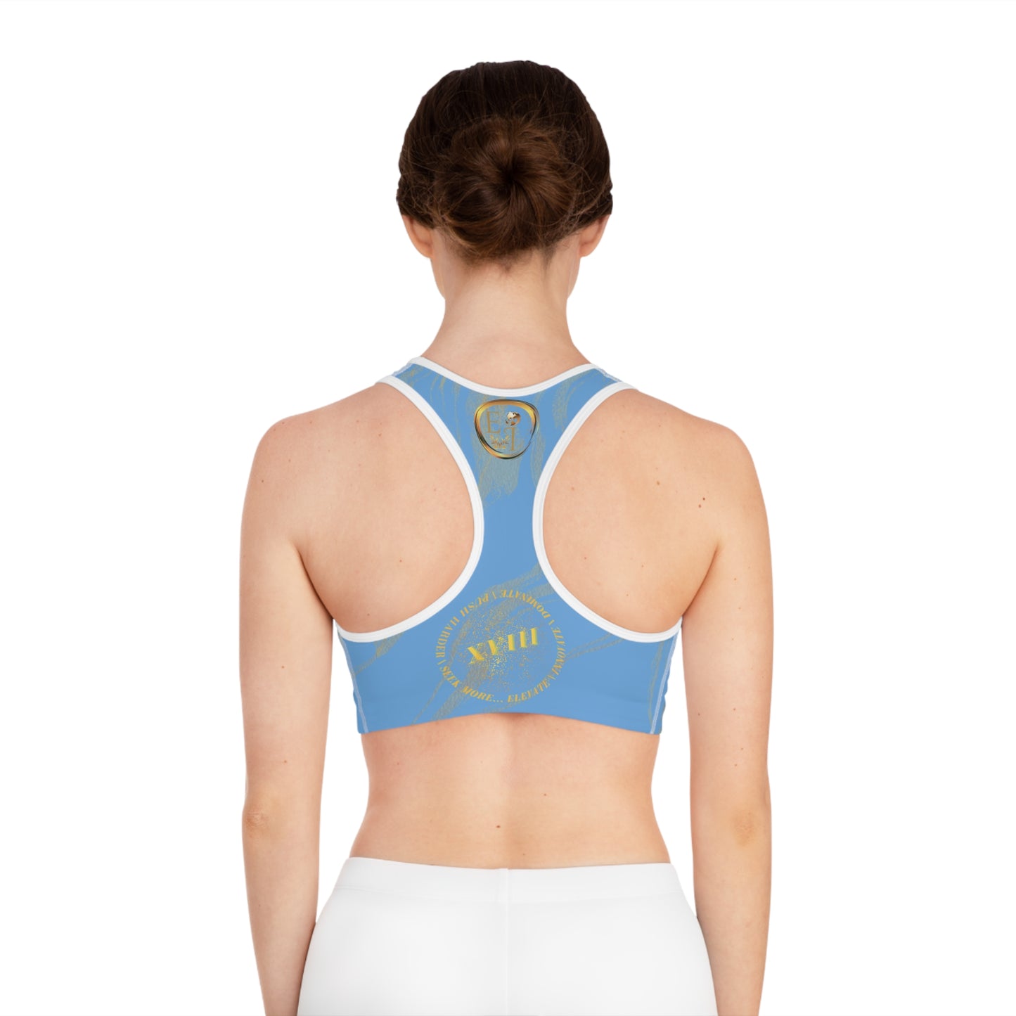 Seek More SBS XIV | EI Sports Bra Stripped | Light Blue