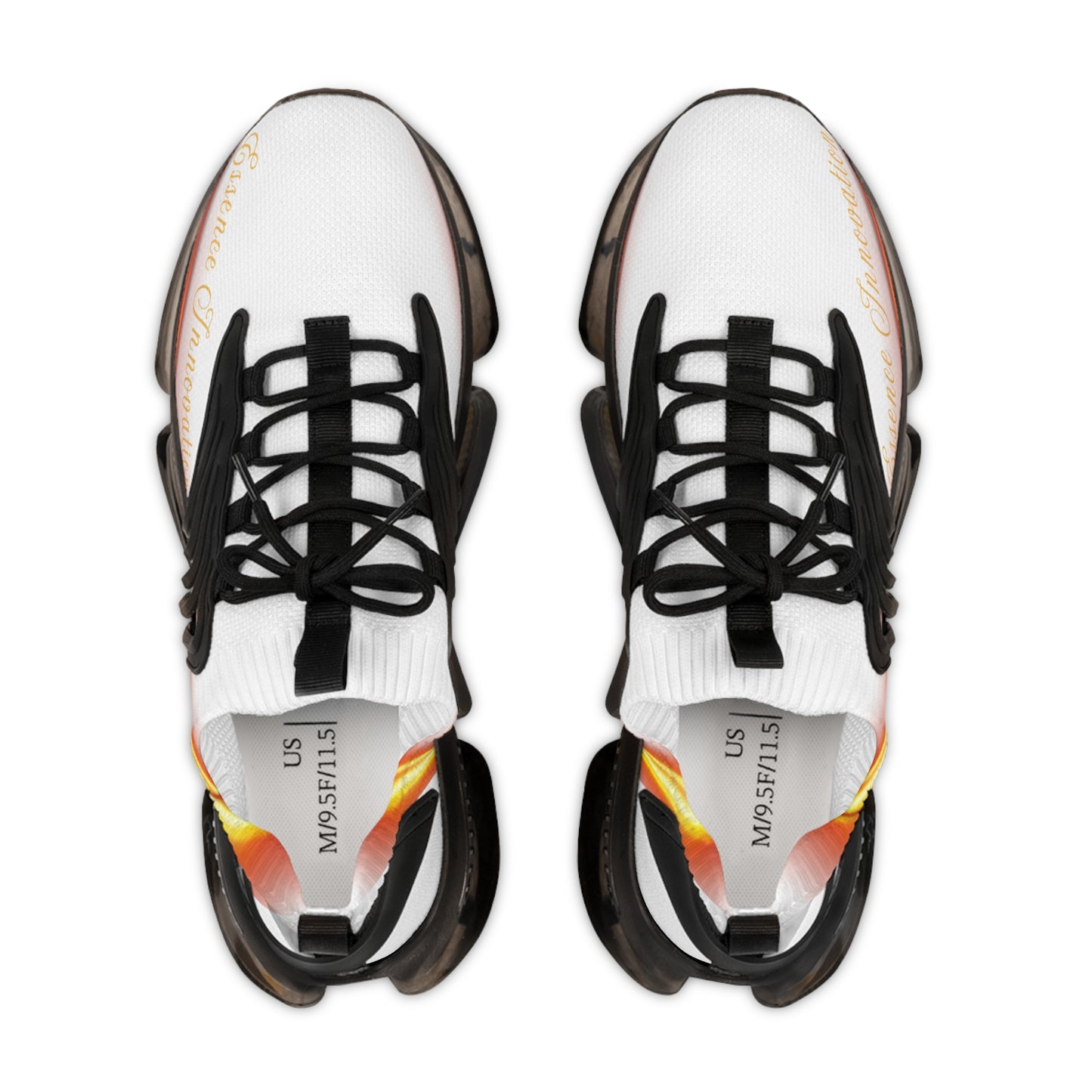 White Trendsetter Flame Black | Men’s Performance Sneakers | Black Sole