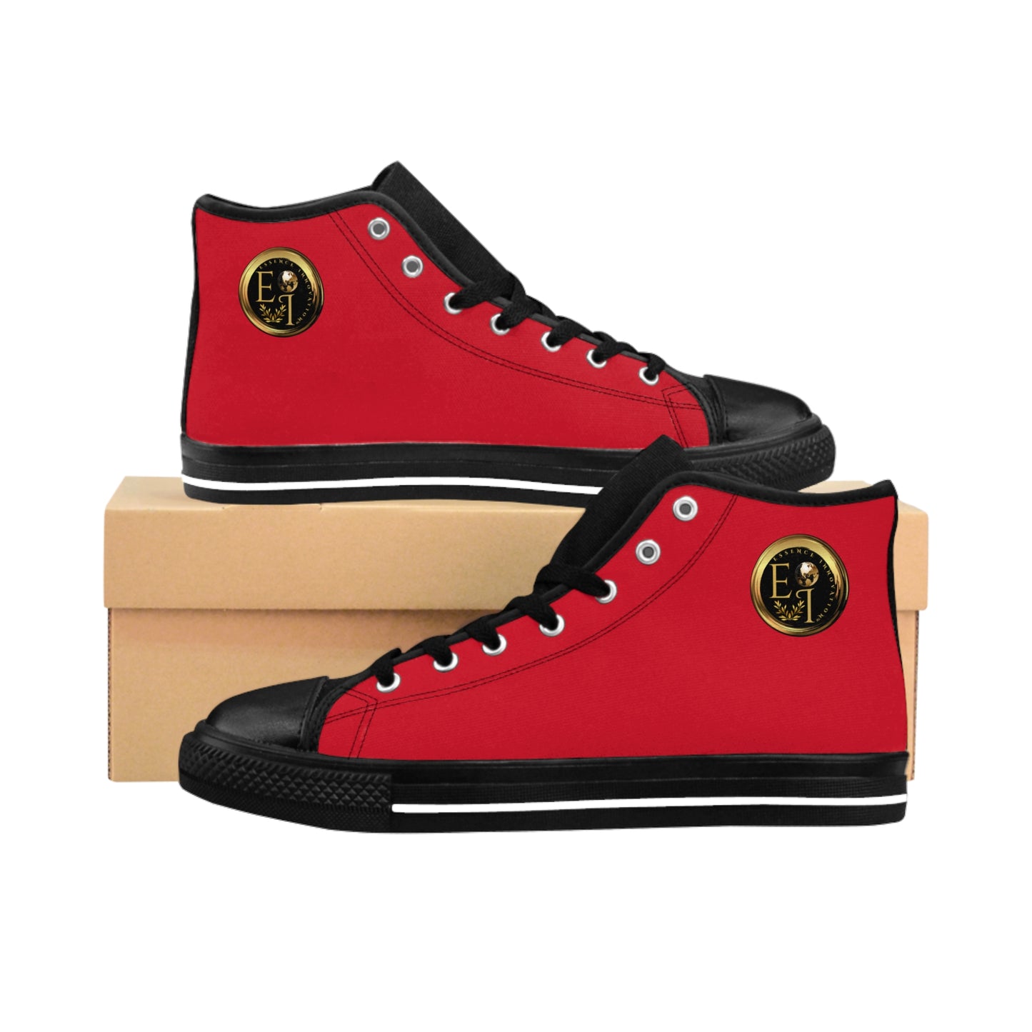 Essence Innovation Mens Streetwear | HighTop Sneakers | Dark Red