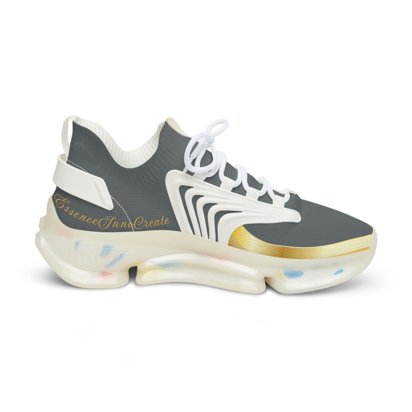 EssenceInnoCreate Dark Grey | Men’s White Trim Mesh Sneakers
