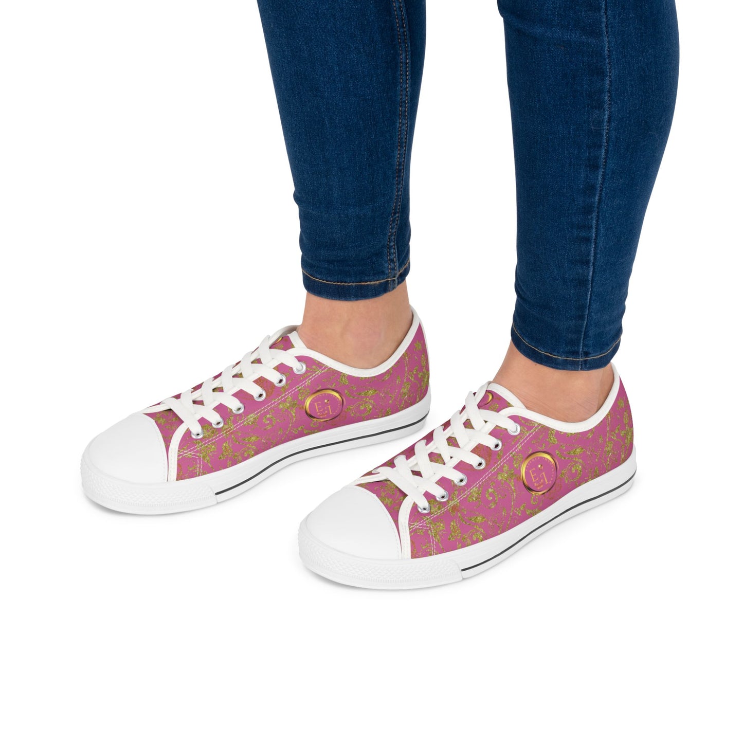 Ladies Bohemian Butterfly | Light Pink | White Sole LowTops