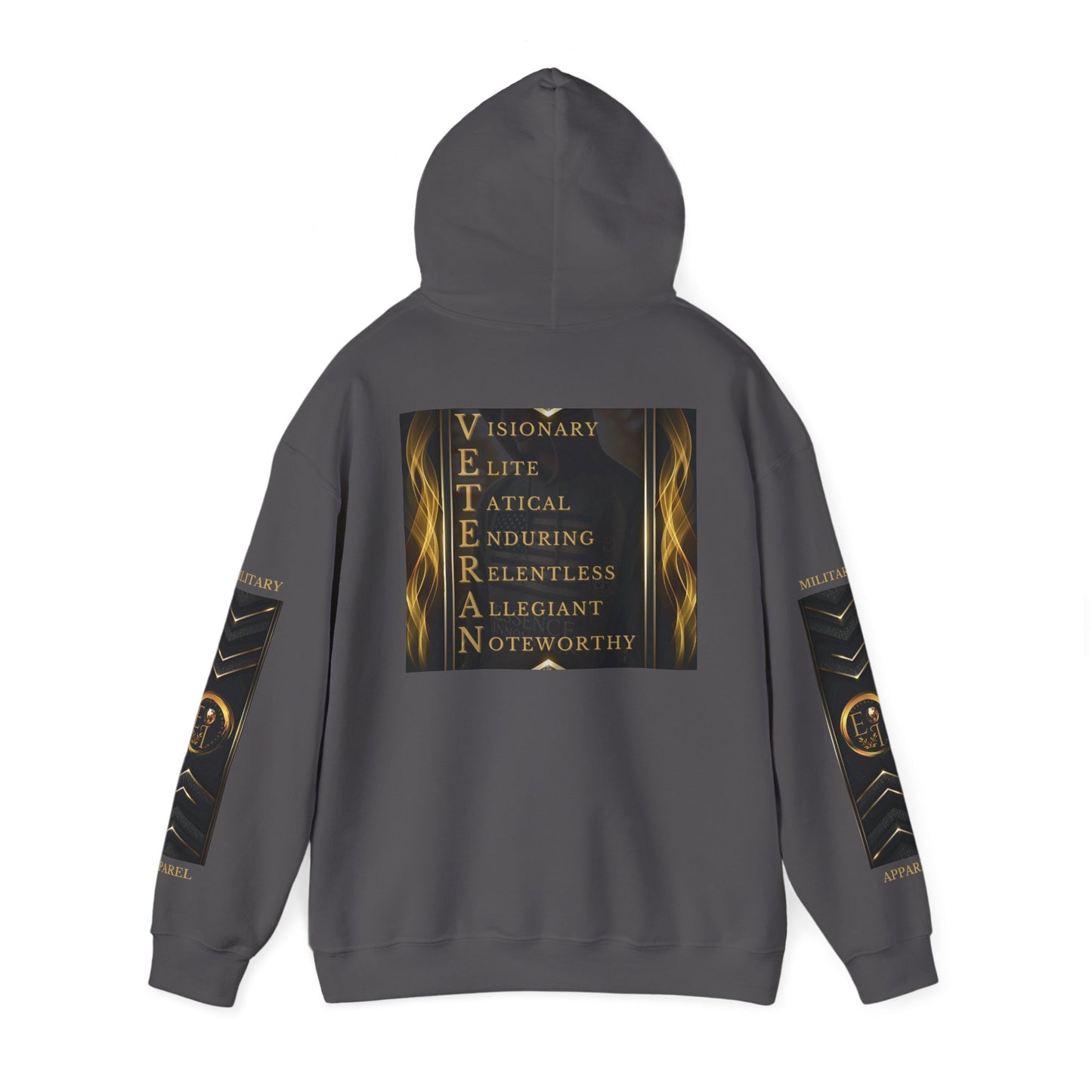 Veteran Qualities Serviceman Two | Charcoal Hoodie | Military & Service Tribute