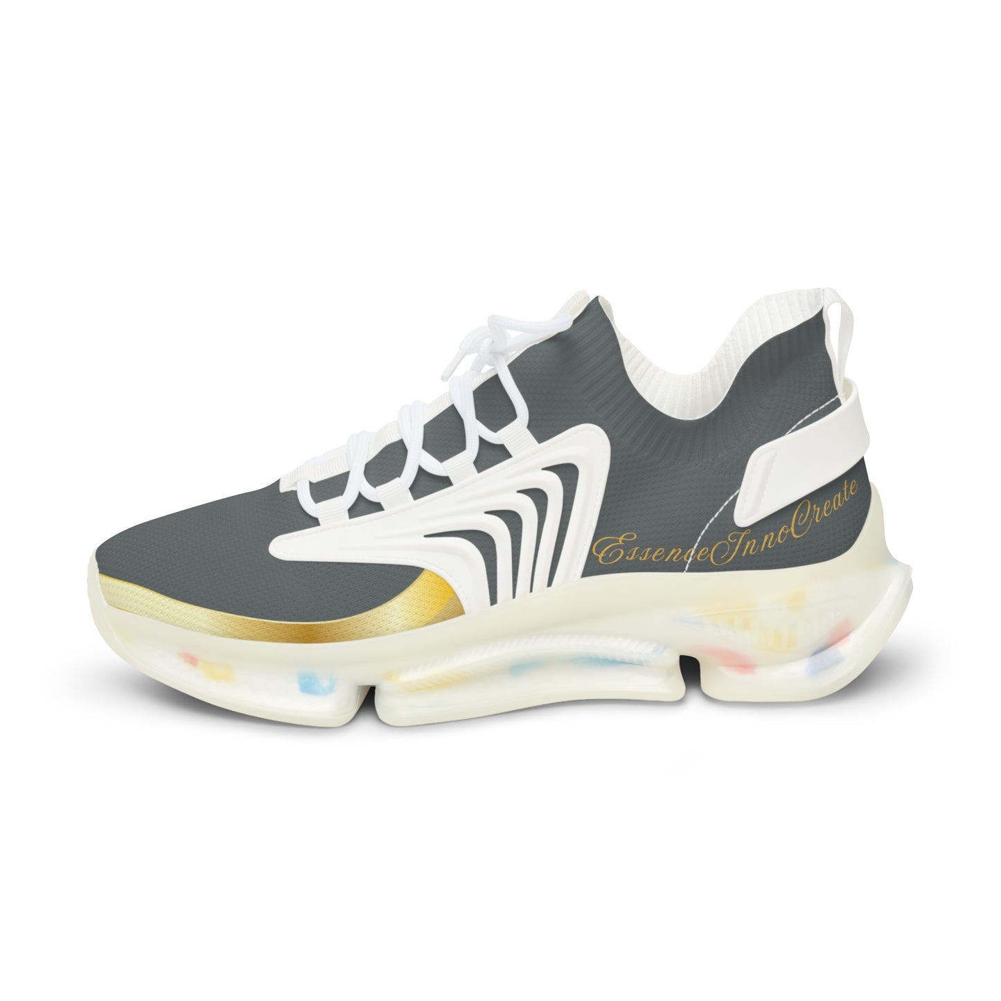 EssenceInnoCreate Dark Grey | Men’s White Trim Mesh Sneakers