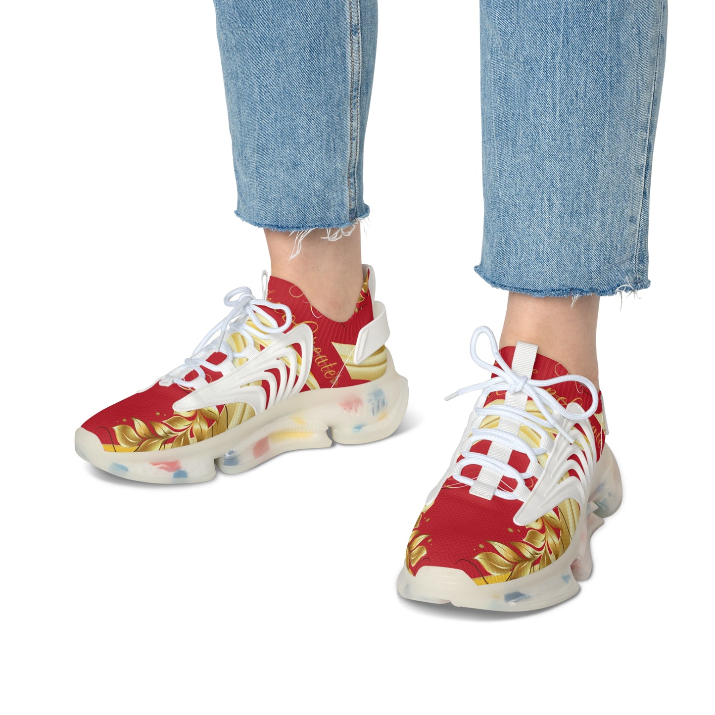 Ladies EssenceInnoCreate Luxe Lightning | Mesh Sneakers | Dark Red