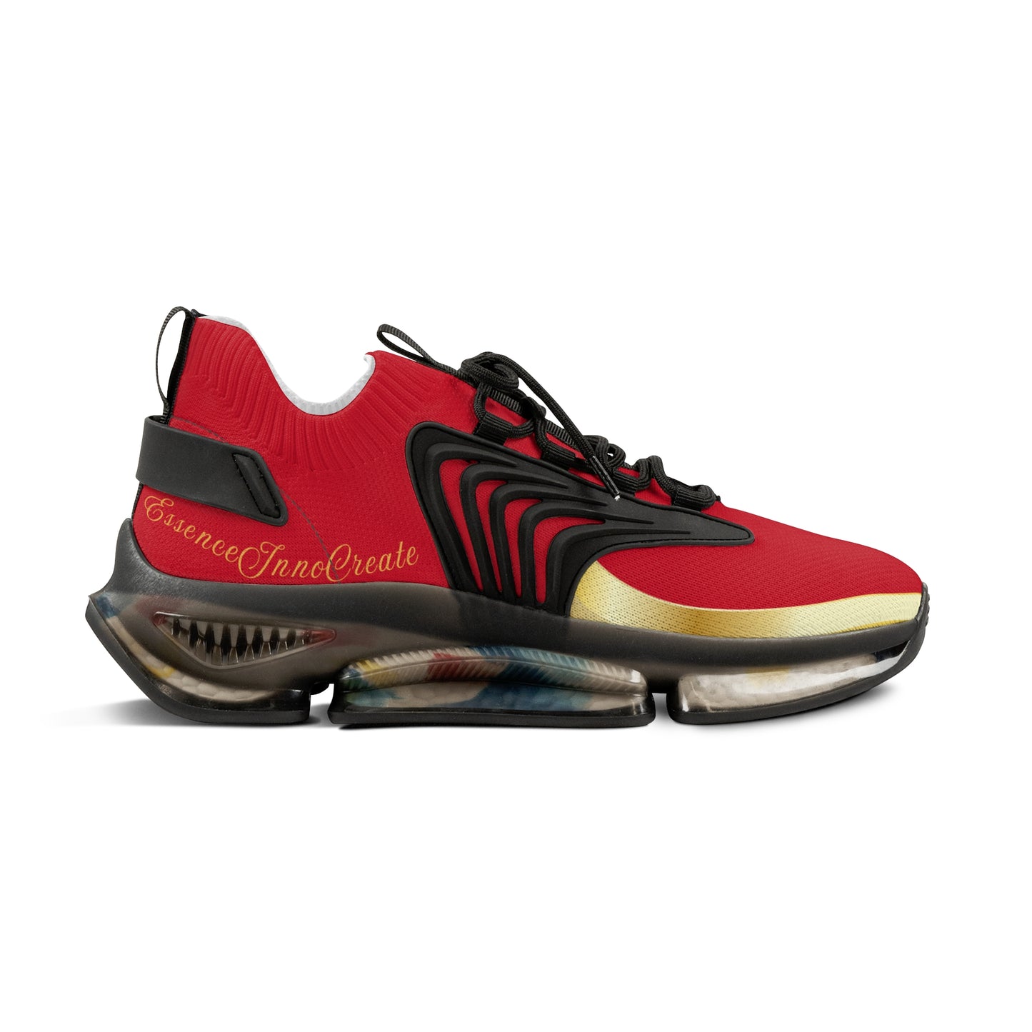 EssenceInnoCreate Dark Red | Men’s Black Trim Mesh Sneakers