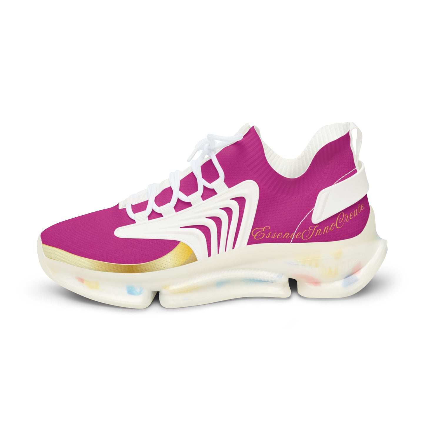 EssenceInnoCreate Dark Pink | Men’s White Trim Mesh Sneakers