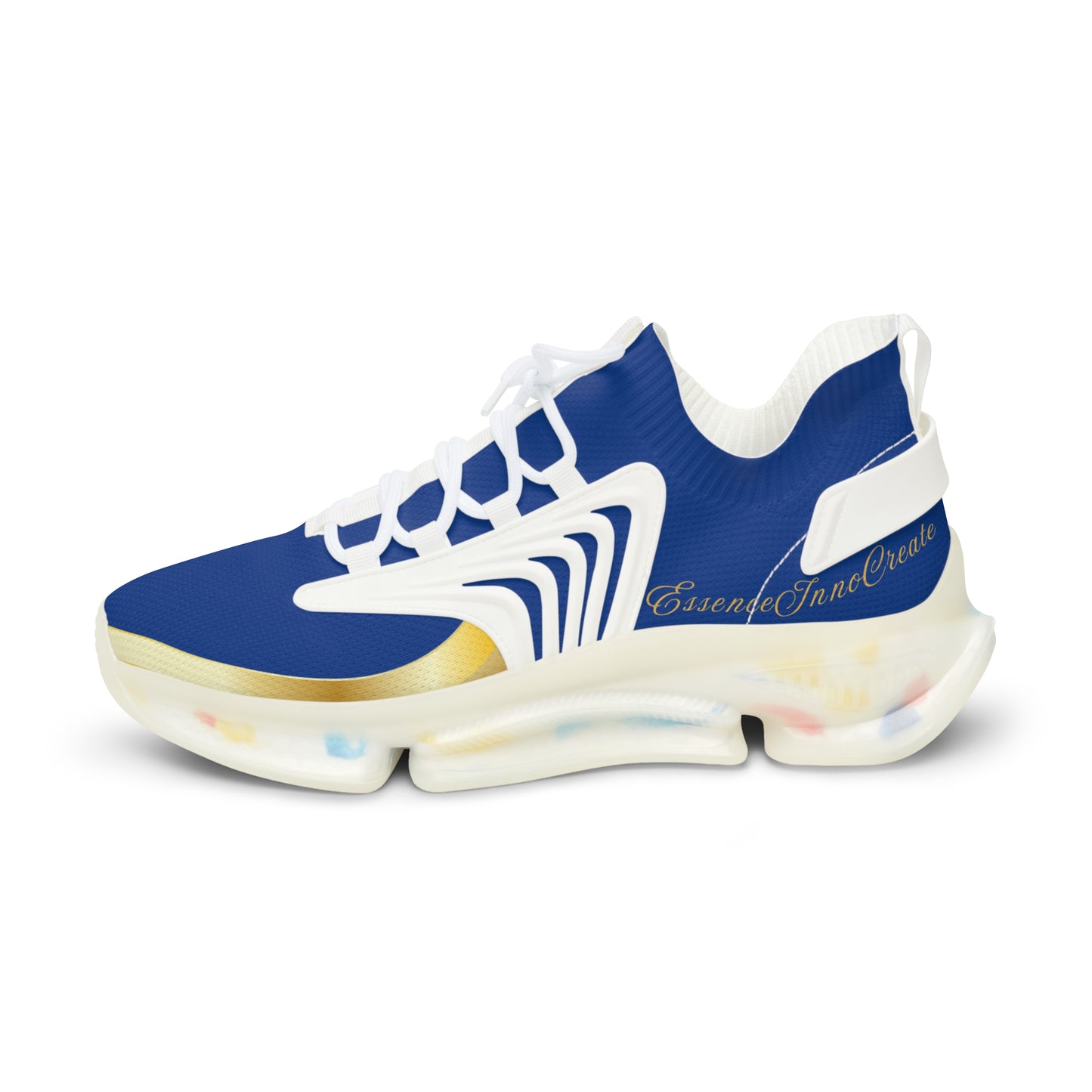 EssenceInnoCreate Dark Blue | Men’s White Trim Mesh Sneakers