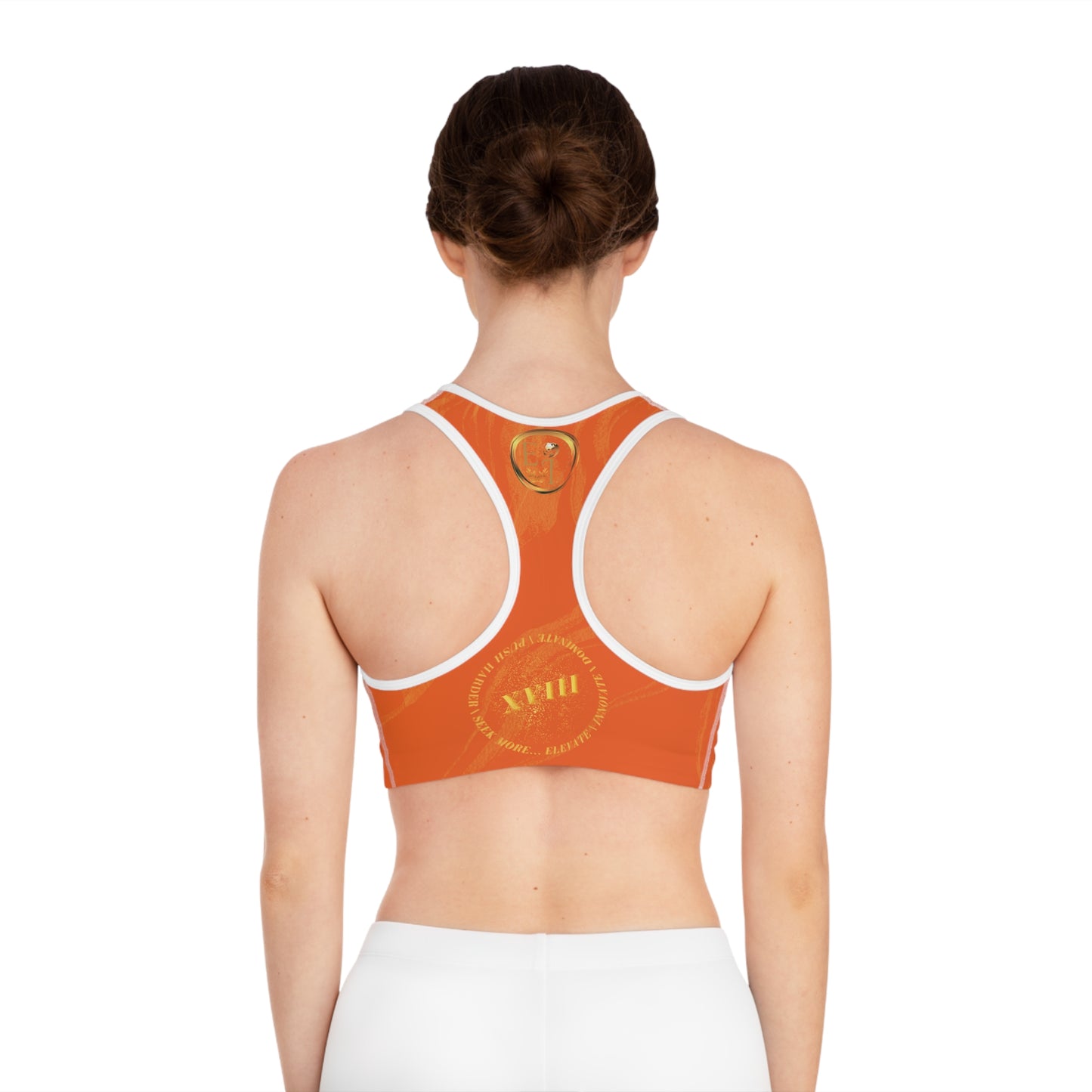 Seek More SBS XI | EI Sports Bra Stripped | Orange