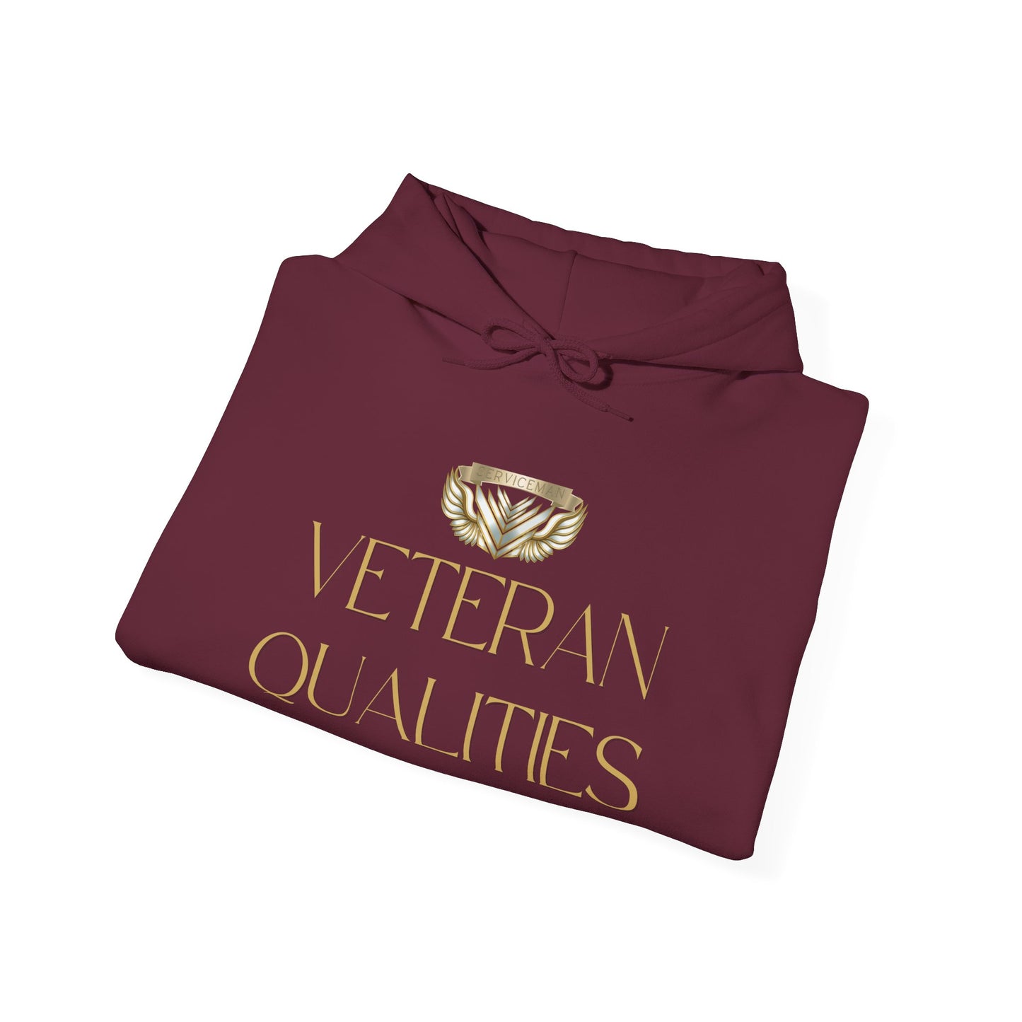 Veteran Qualities Serviceman Five | Maroon Hoodie | Military & Service Tribute