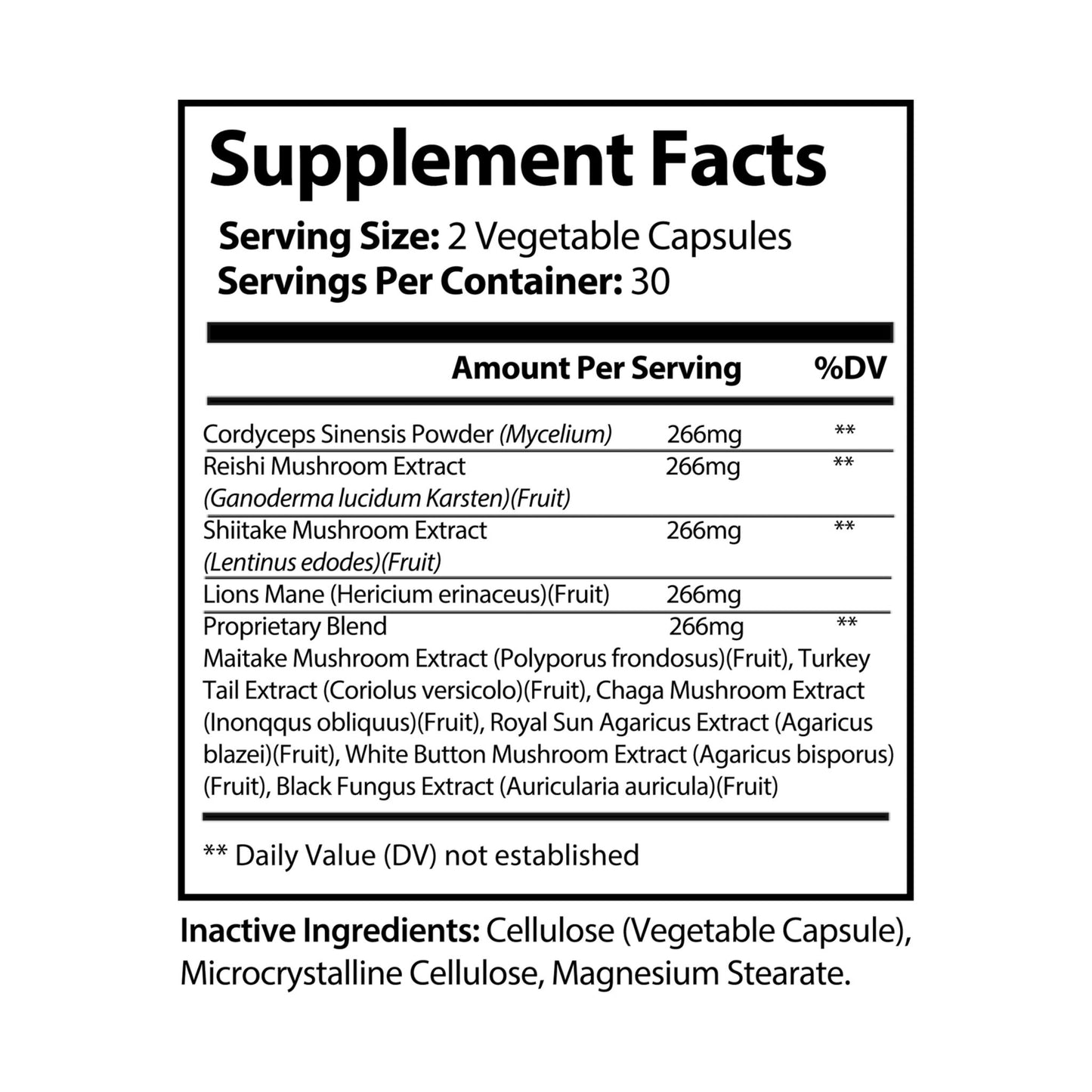 EI Mushroom Blend Supplement | Comprehensive Support | 60 Capsules